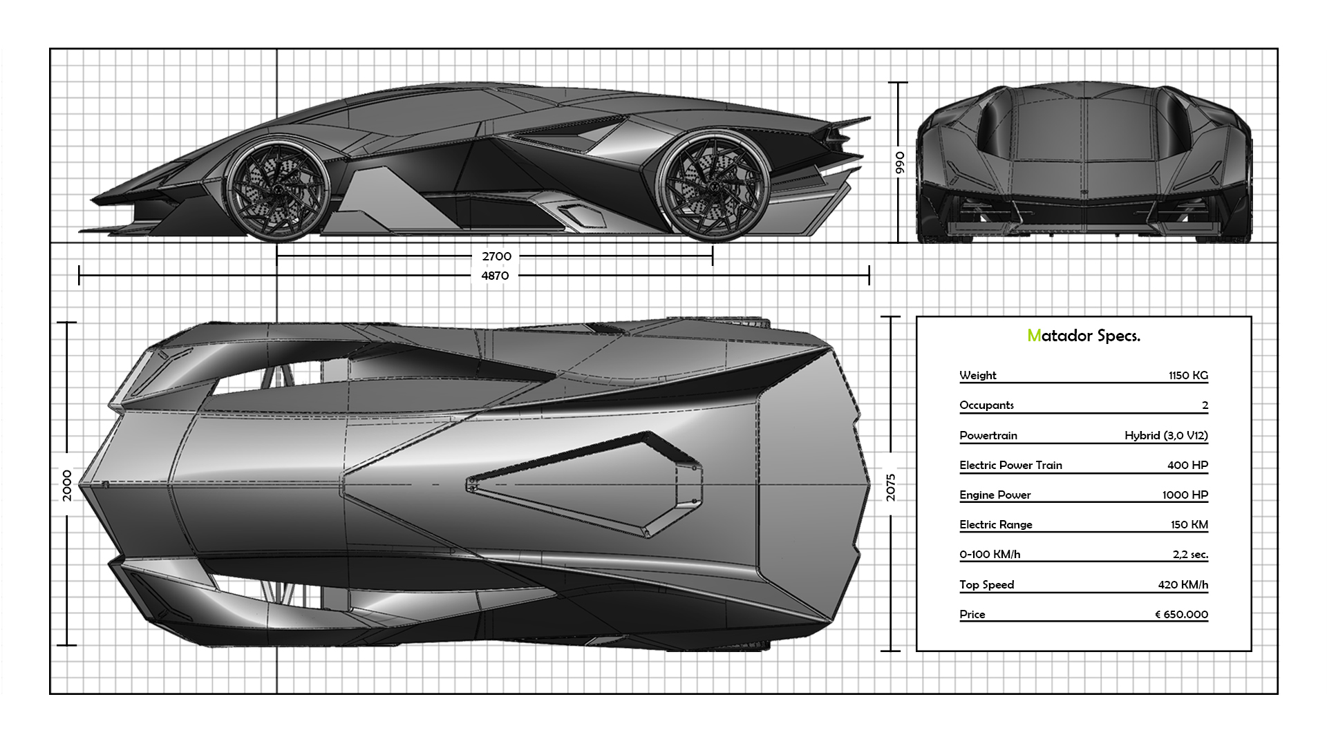 Matador Concept Uses Lamborghini’s Past To Imagine Their Car Of The Future