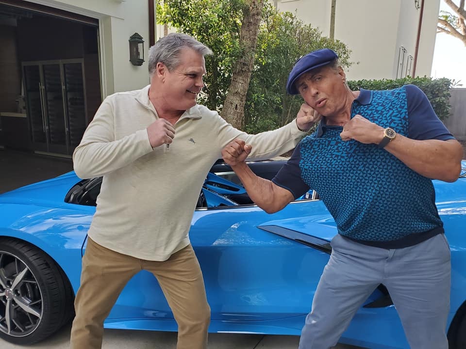 Sylvester Stallone Picks Up The Keys To A C8 Corvette Convertible