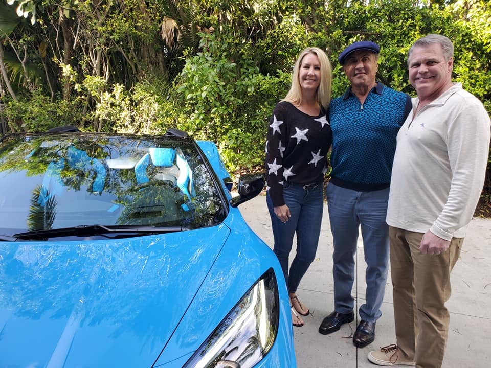 Sylvester Stallone Picks Up The Keys To A C8 Corvette Convertible