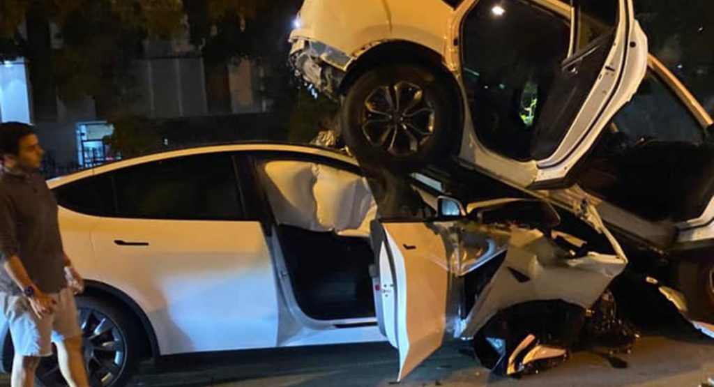  Tesla Model Y Rear-Ends SUV, Driver Blames Autopilot