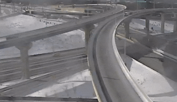 wisconsin truck falls off overpass