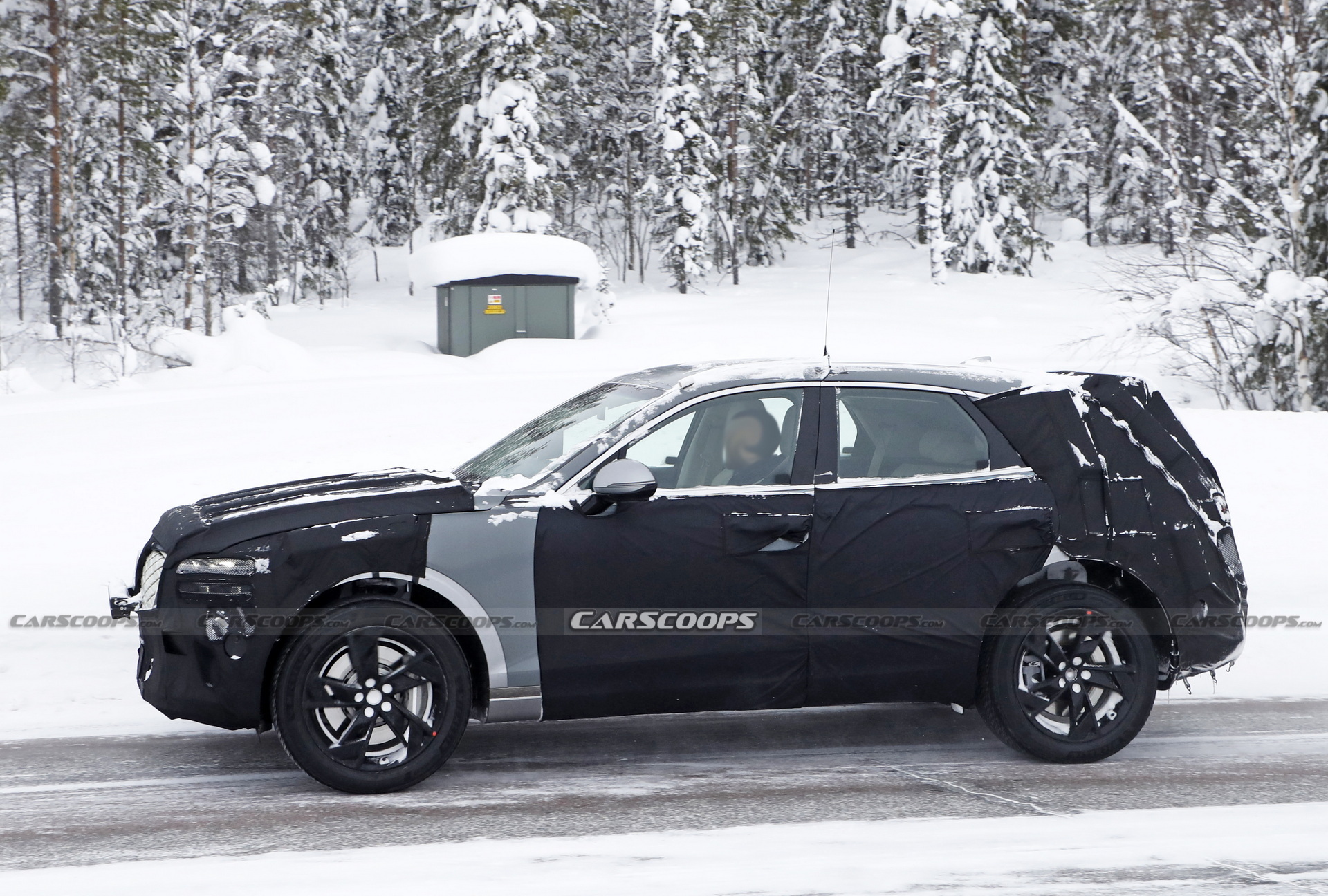 Electrified Genesis GV70 Caught Catching Some Late Winter Testing In Sweden