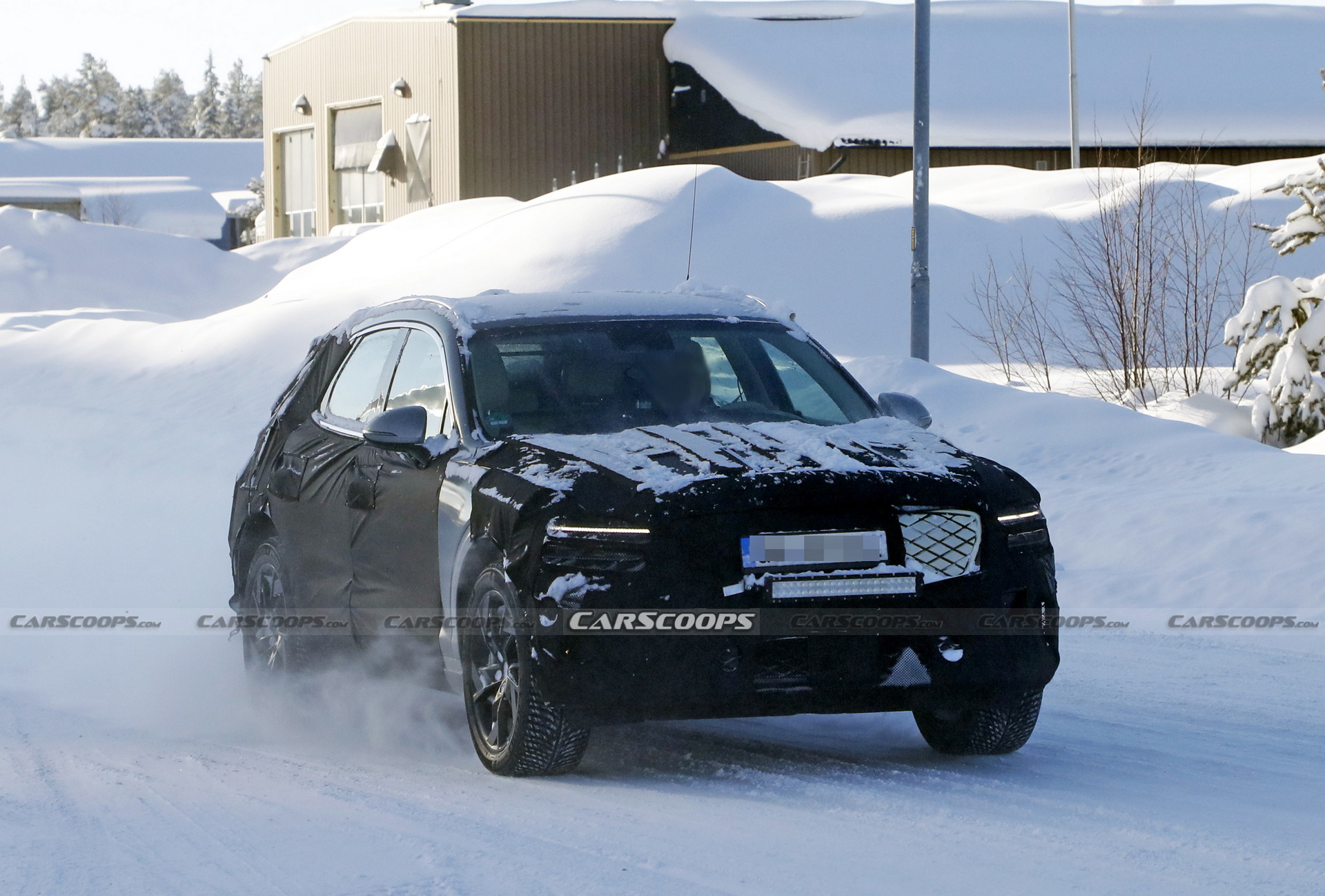 Electrified Genesis GV70 Caught Catching Some Late Winter Testing In Sweden