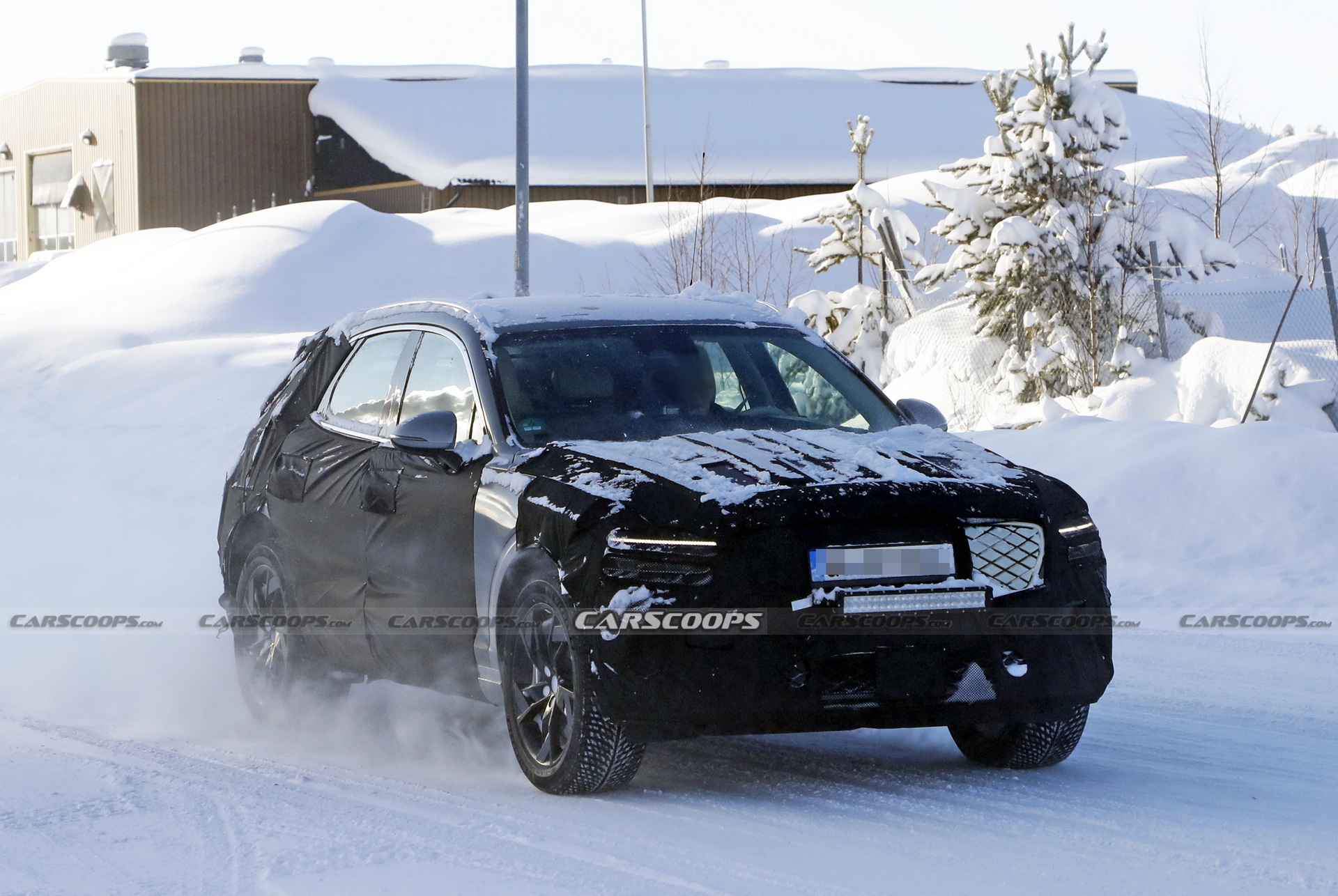 Electrified Genesis GV70 Caught Catching Some Late Winter Testing In Sweden