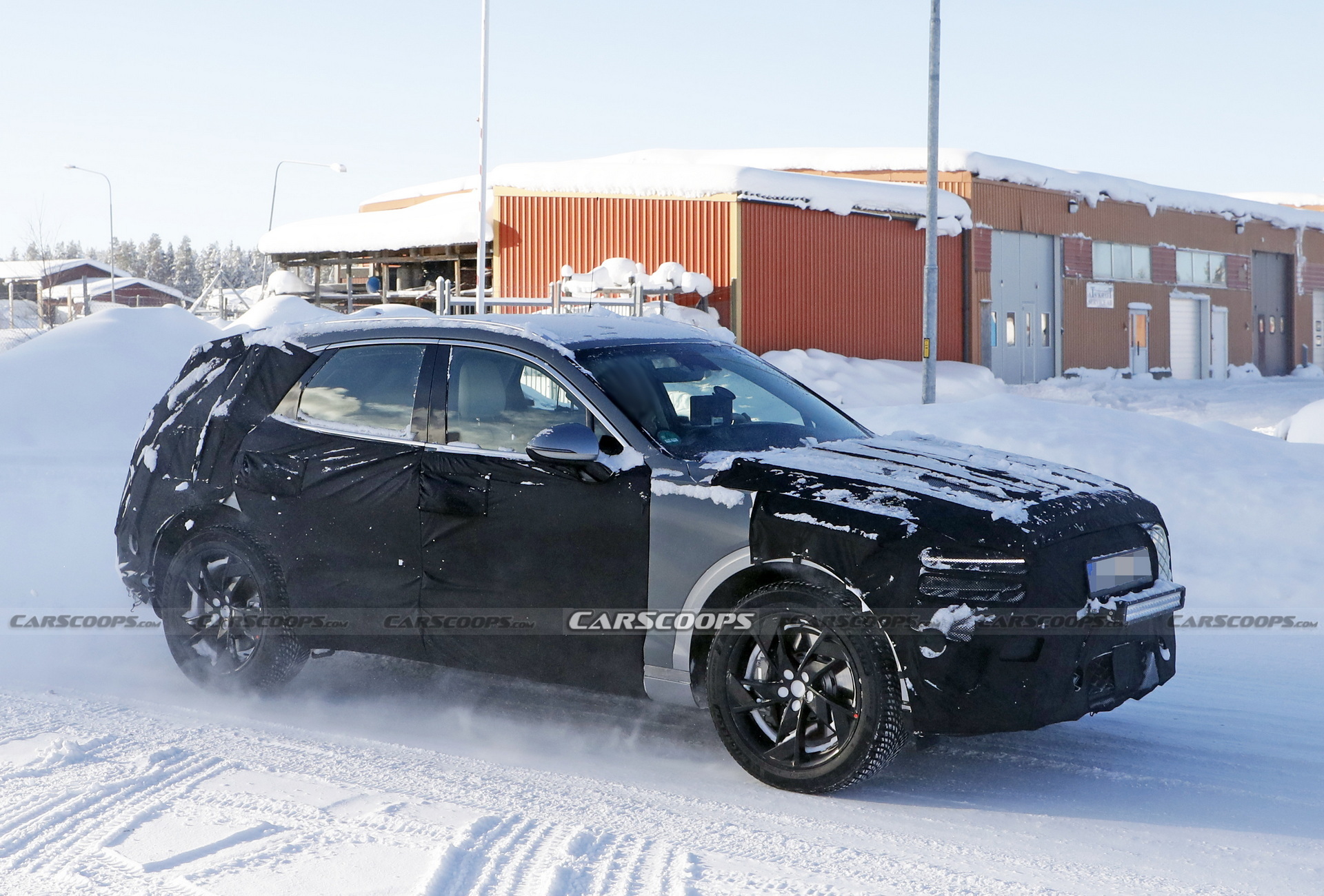 Electrified Genesis GV70 Caught Catching Some Late Winter Testing In Sweden