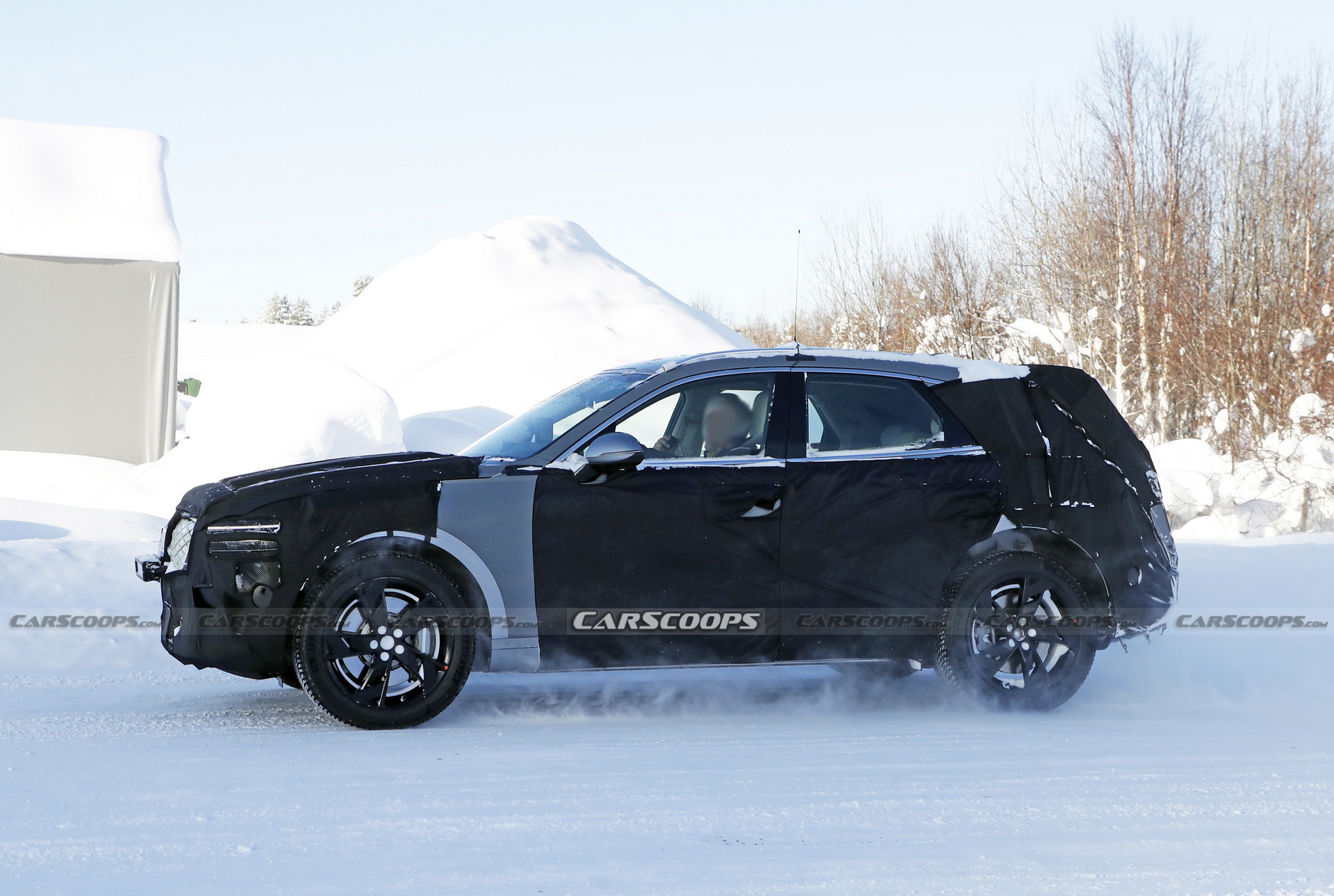 Electrified Genesis GV70 Caught Catching Some Late Winter Testing In Sweden