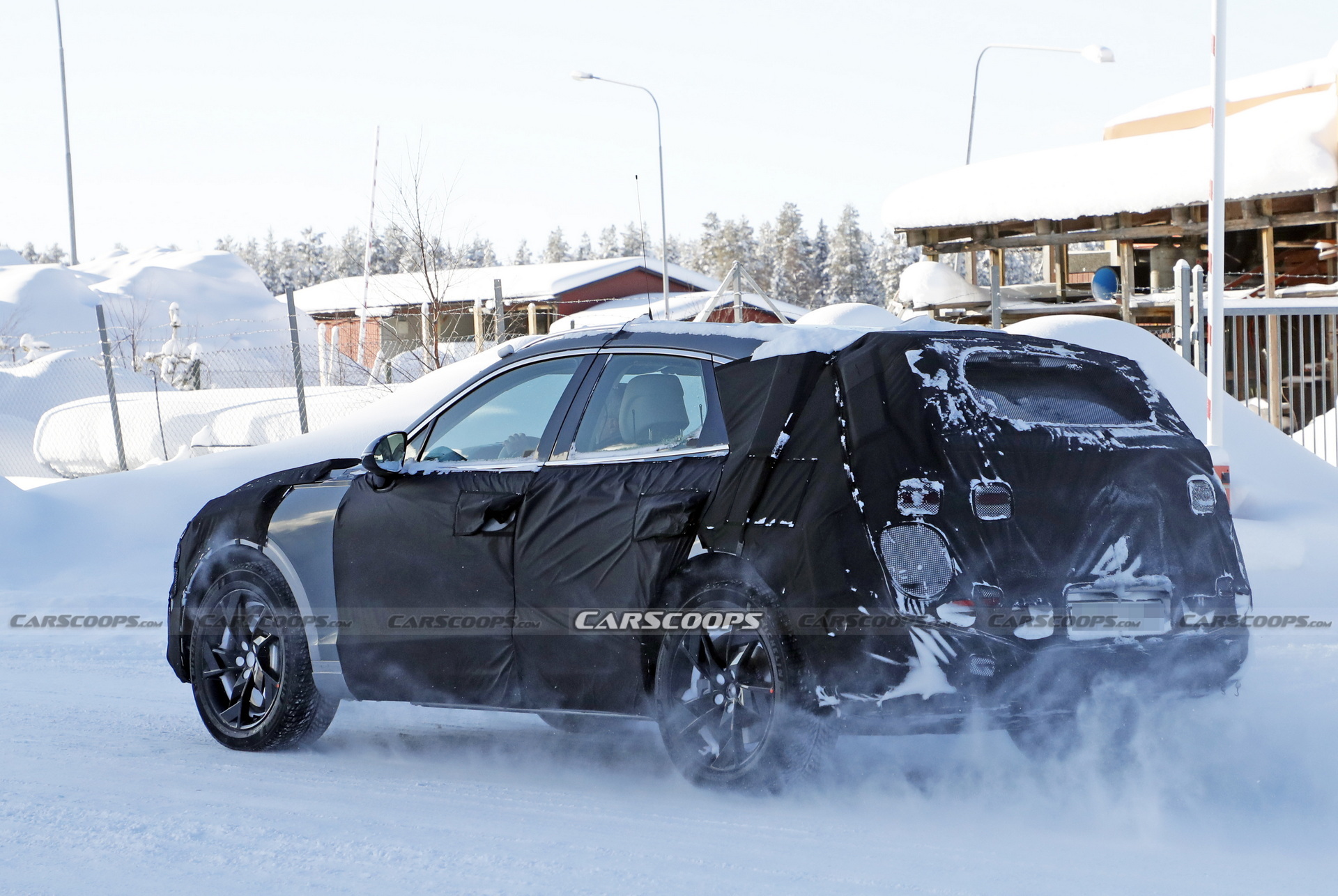 Electrified Genesis GV70 Caught Catching Some Late Winter Testing In Sweden