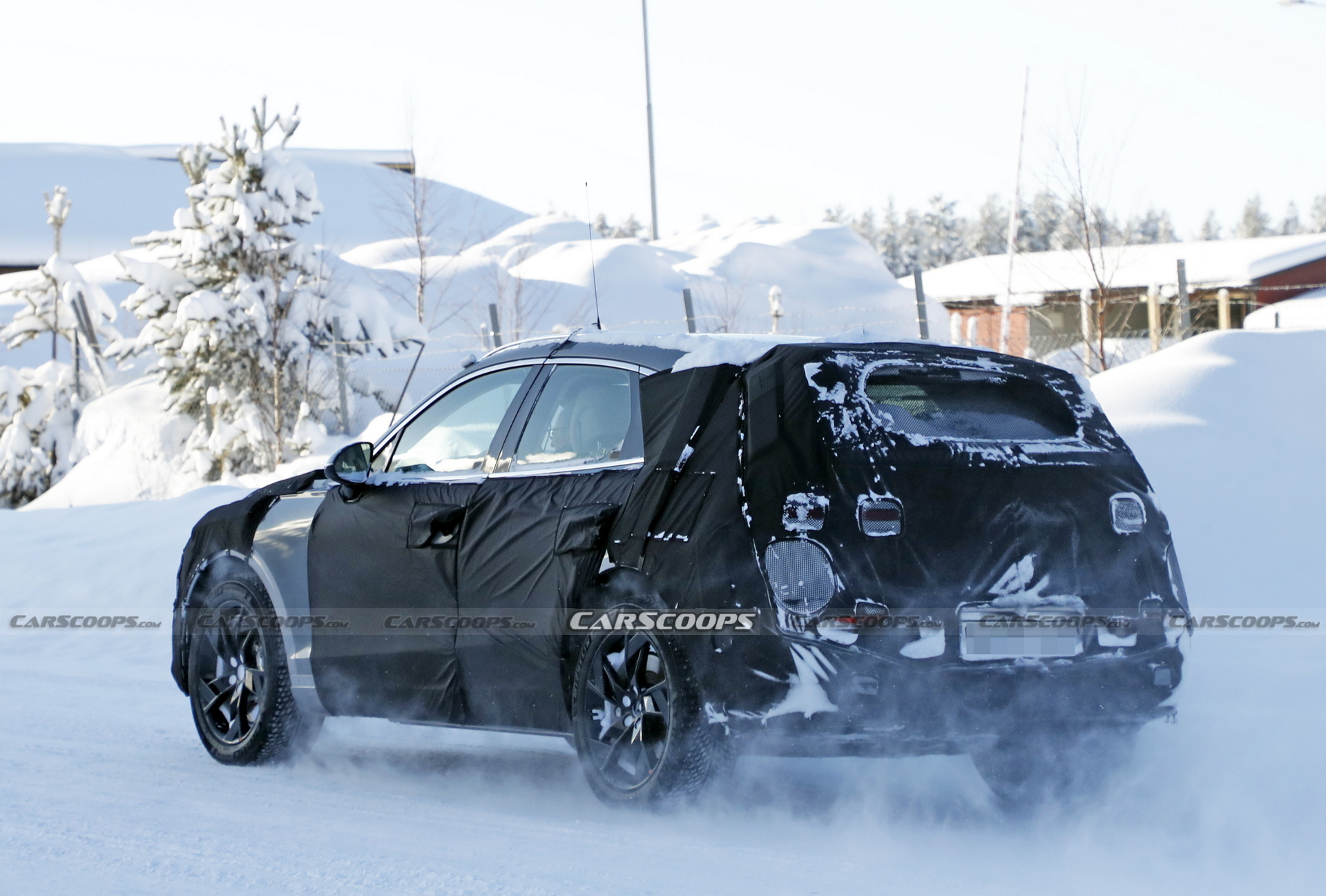 Electrified Genesis GV70 Caught Catching Some Late Winter Testing In Sweden