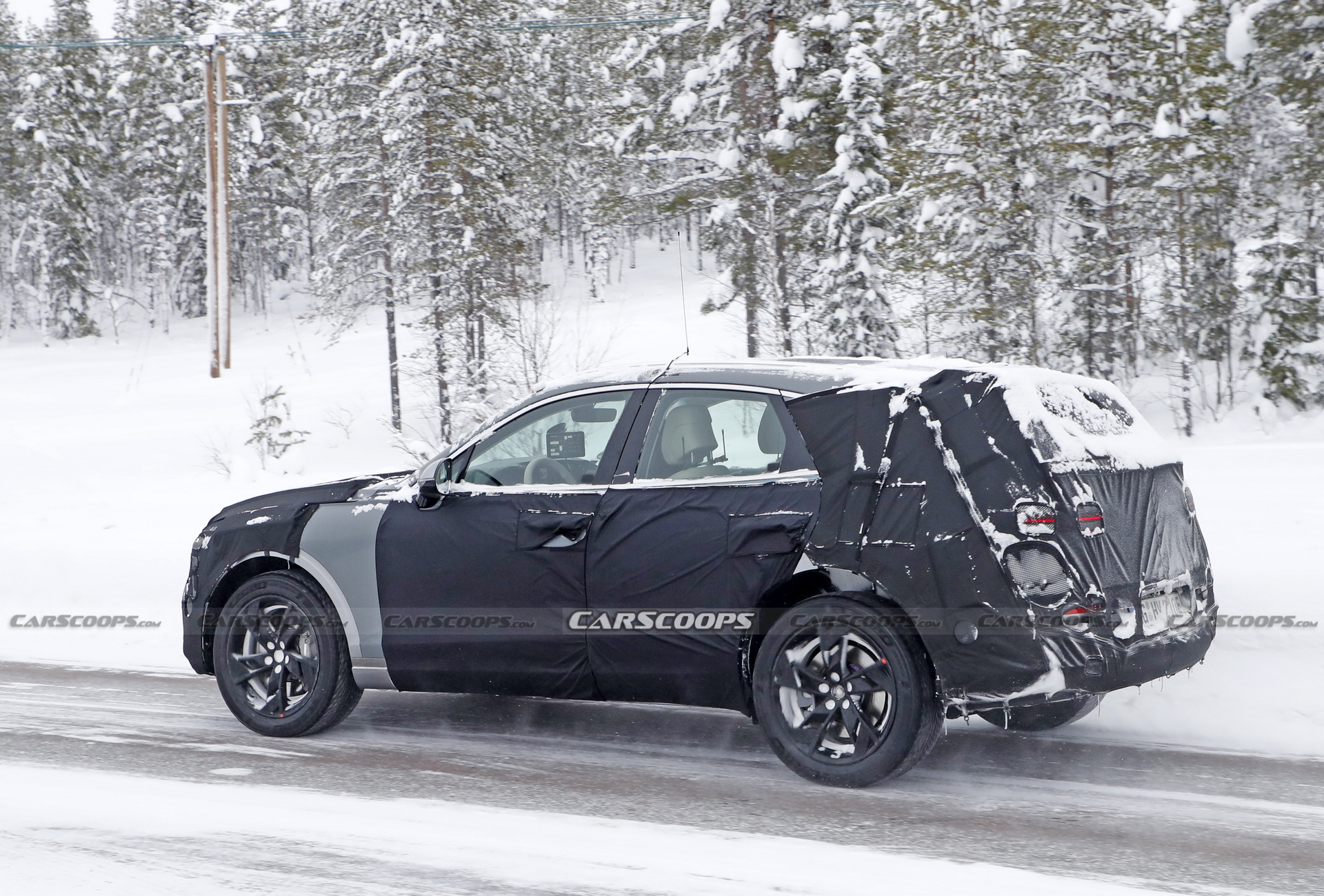 Electrified Genesis GV70 Caught Catching Some Late Winter Testing In Sweden