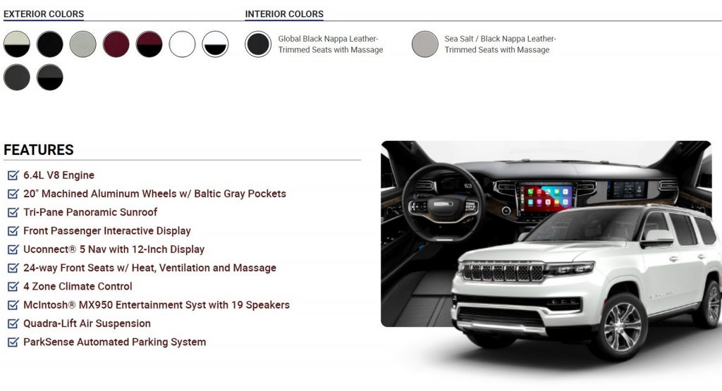 Jeep’s Simplistic 2022 Wagoneer Configurator Lets You Pick A Color And Pre-Order