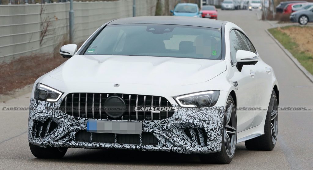 Spot The Difference Mercedes Amg Gt 4 Door Facelift Spied Carscoops
