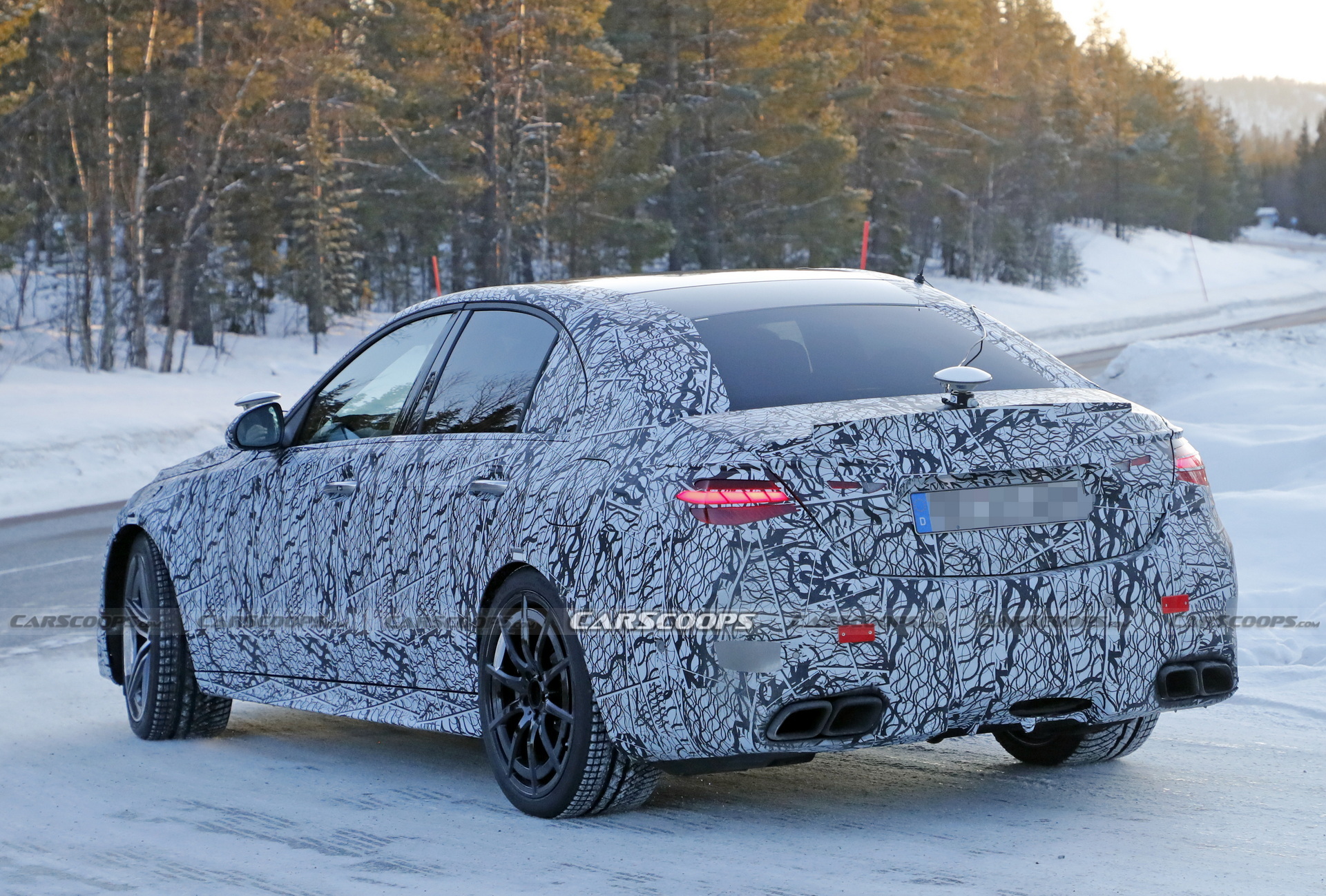 2022 Mercedes-AMG C63 Caught Testing Hybrid Powertrain In Cold-Weather Conditions