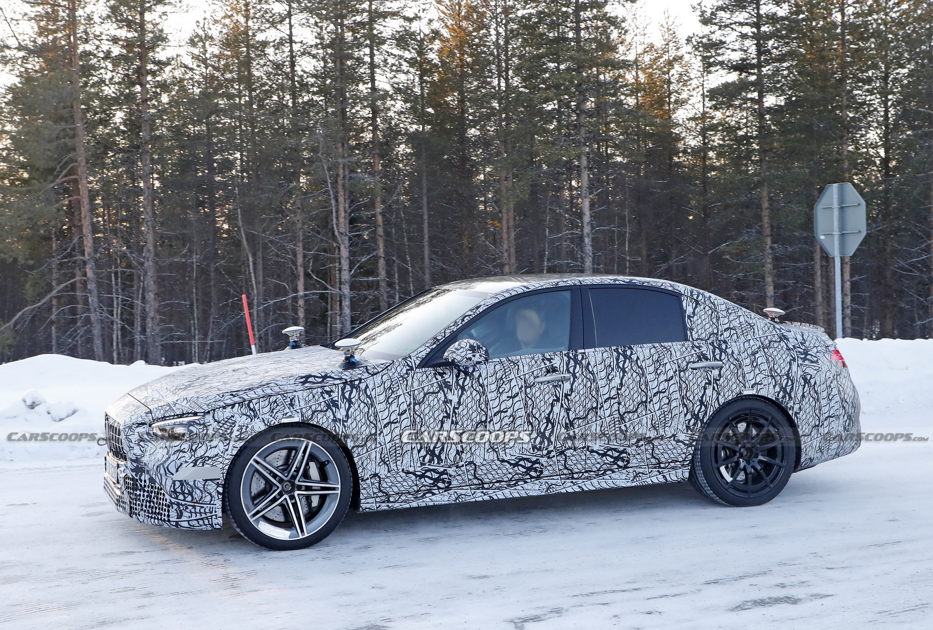 2022 Mercedes-AMG C63 Caught Testing Hybrid Powertrain In Cold-Weather Conditions