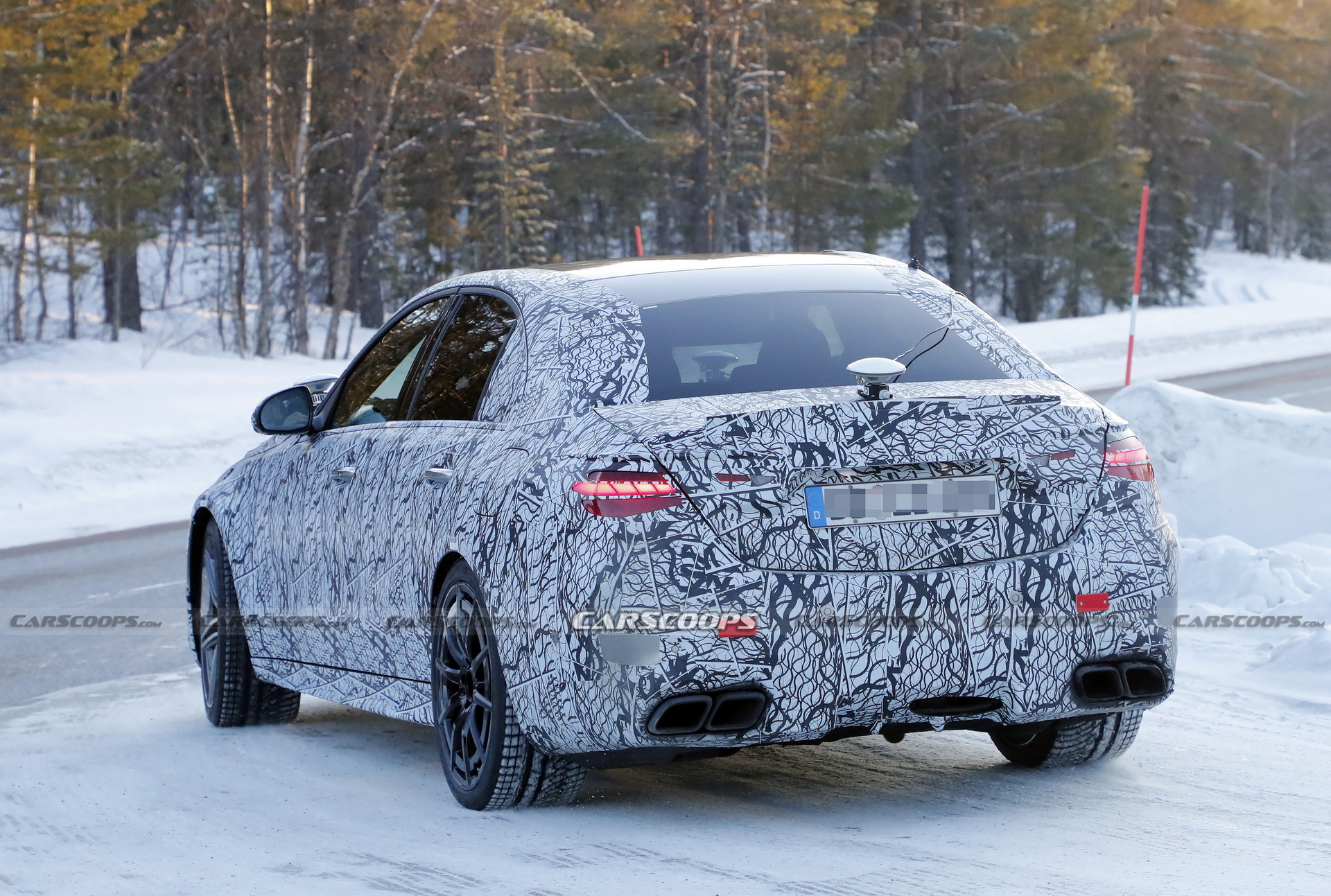 2022 Mercedes-AMG C63 Caught Testing Hybrid Powertrain In Cold-Weather Conditions