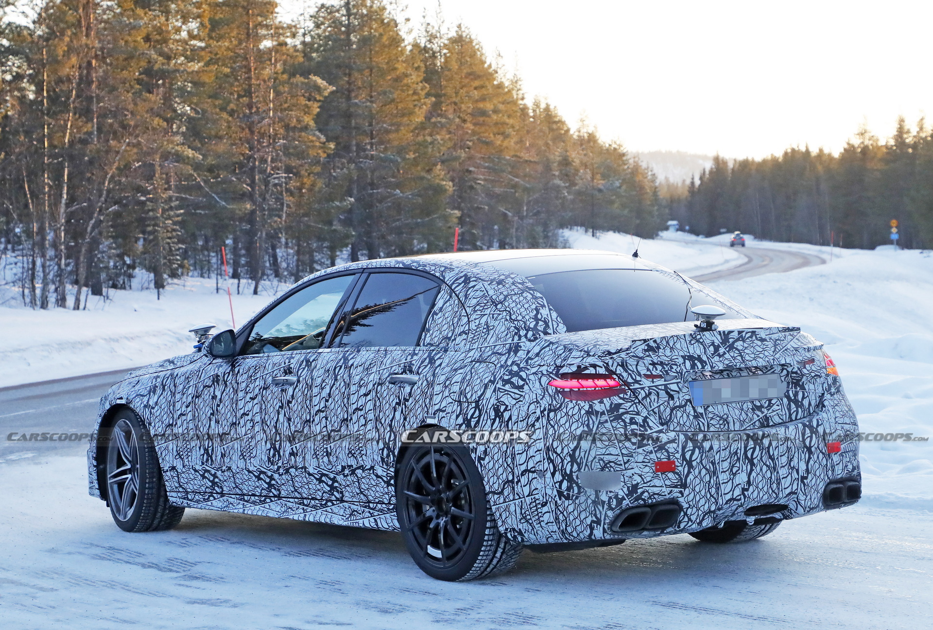 2022 Mercedes-AMG C63 Caught Testing Hybrid Powertrain In Cold-Weather Conditions