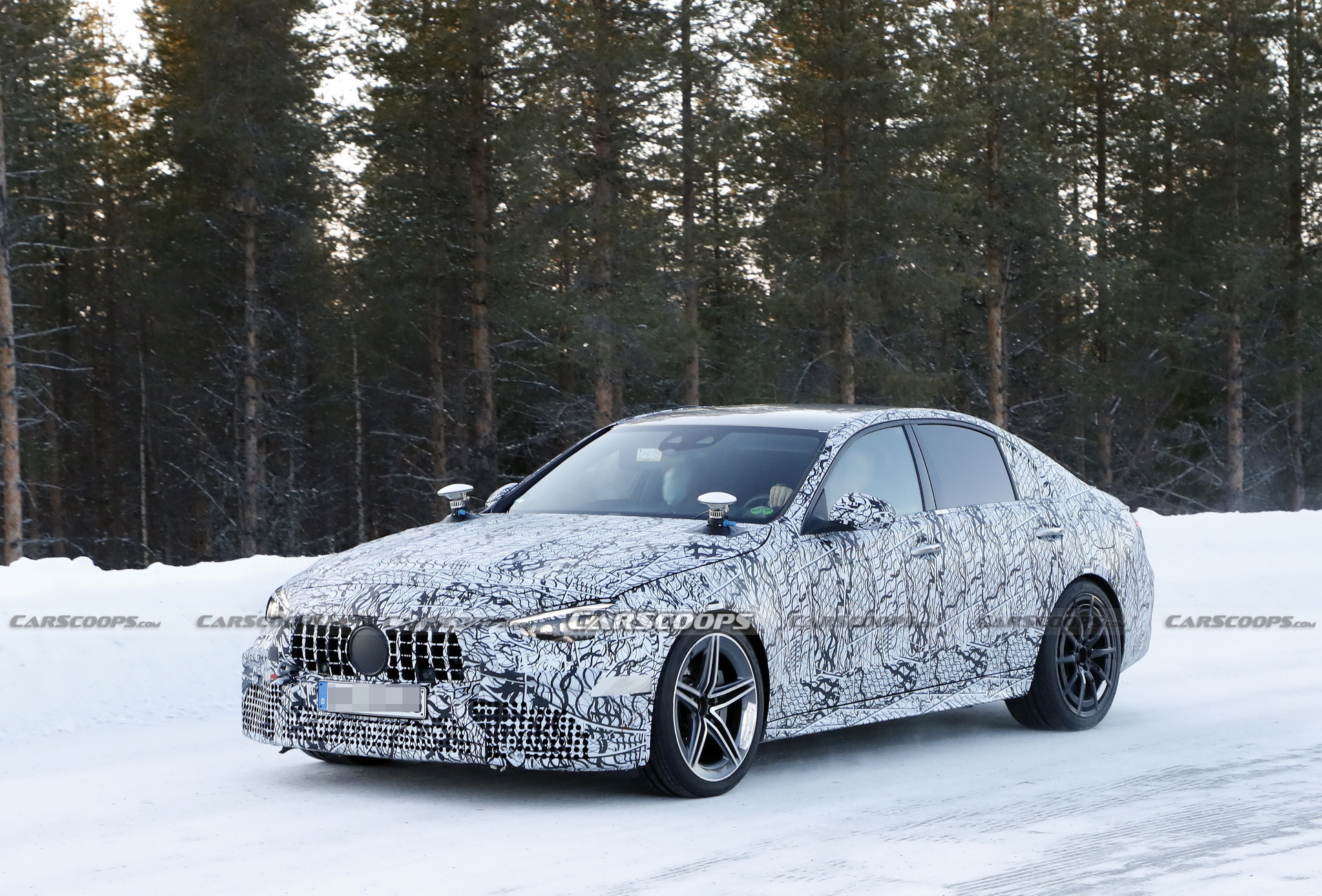 2022 Mercedes-AMG C63 Caught Testing Hybrid Powertrain In Cold-Weather Conditions