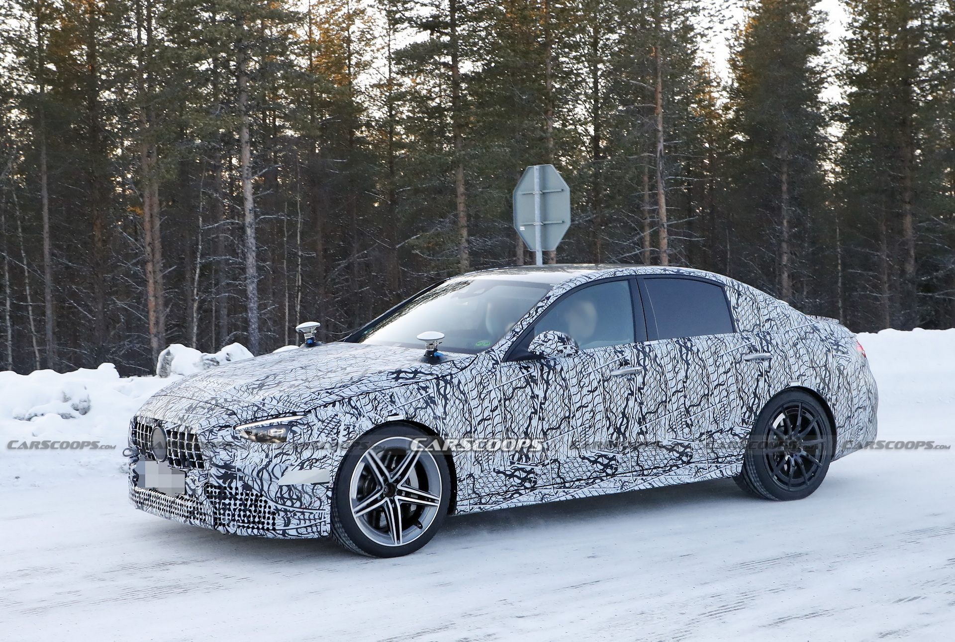 2022 Mercedes-AMG C63 Caught Testing Hybrid Powertrain In Cold-Weather Conditions