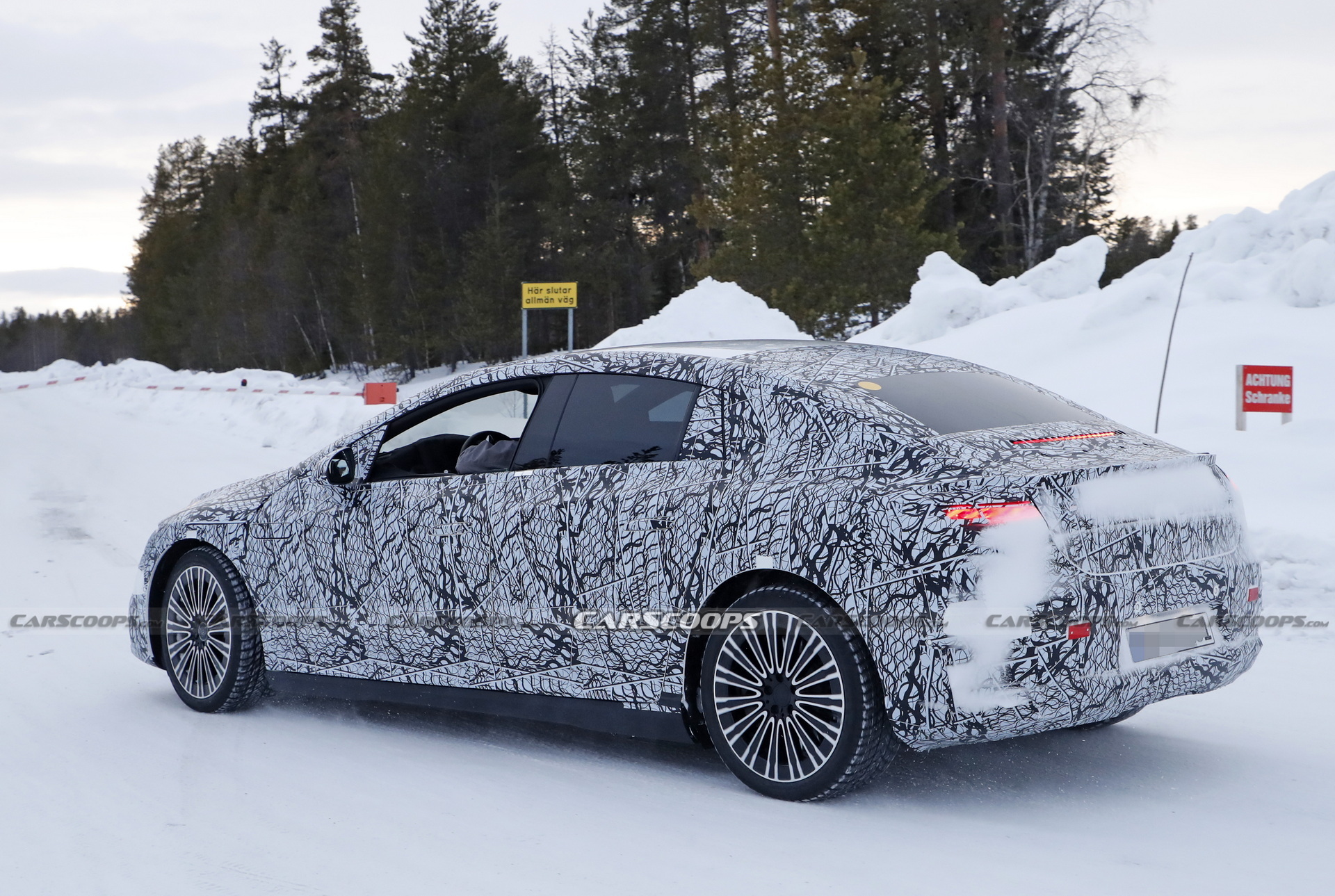 New Spy Shots Of Electric Mercedes EQE Reveal More Of Its Fluid Styling