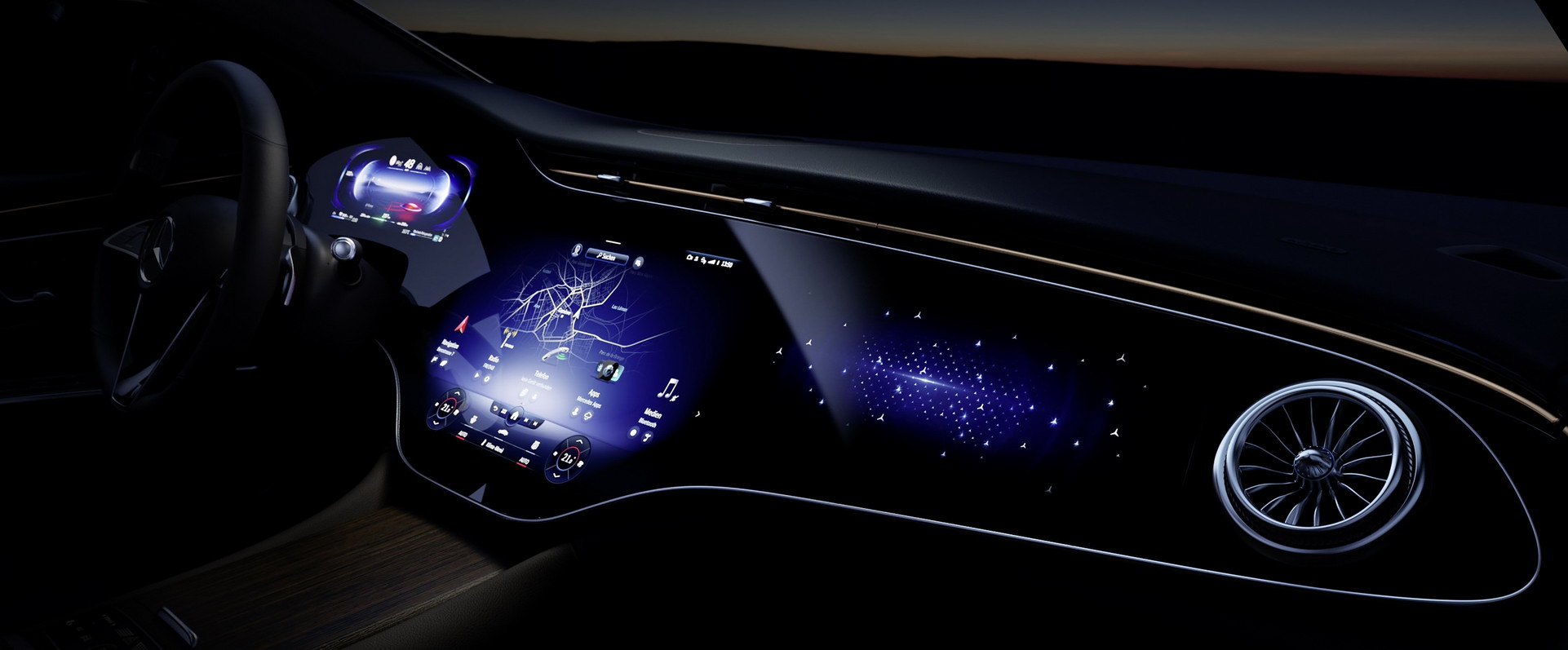 The 2022 Mercedes-Benz EQS Flagship Electric Sedan Has A Bonkers 56″ Curved Screen Dash