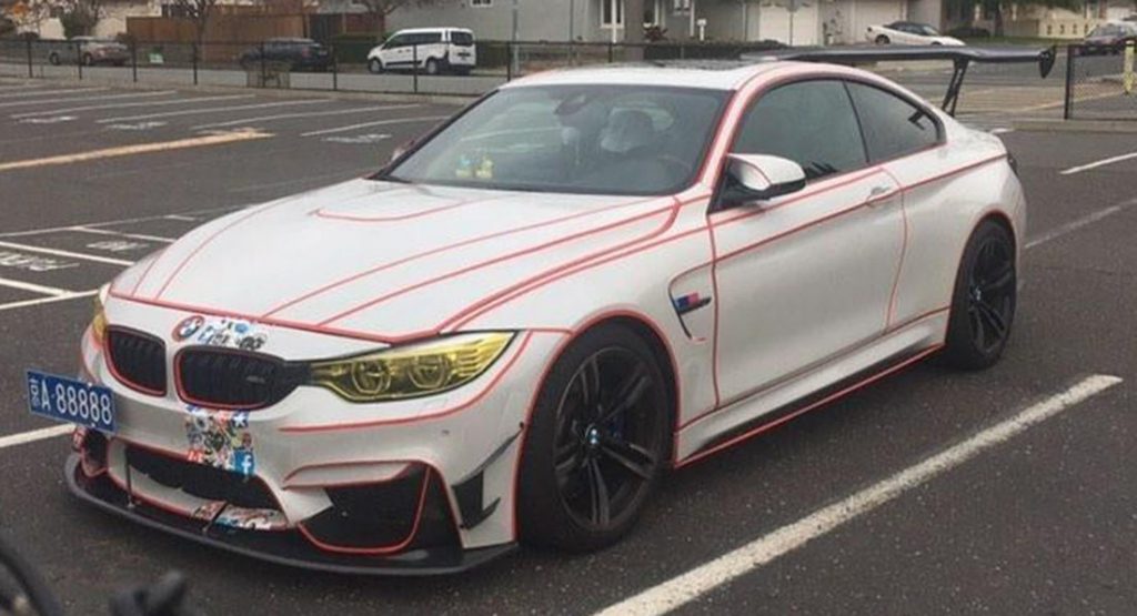  Red Pinstripes And Massive Wing Don’t Do This BMW M4 Coupe Justice