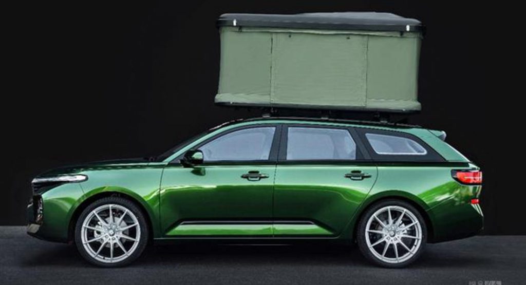 GM China’s Baojun RC-5W Compact Wagon Gets A Roof-Mounted Pop-Up Tent
