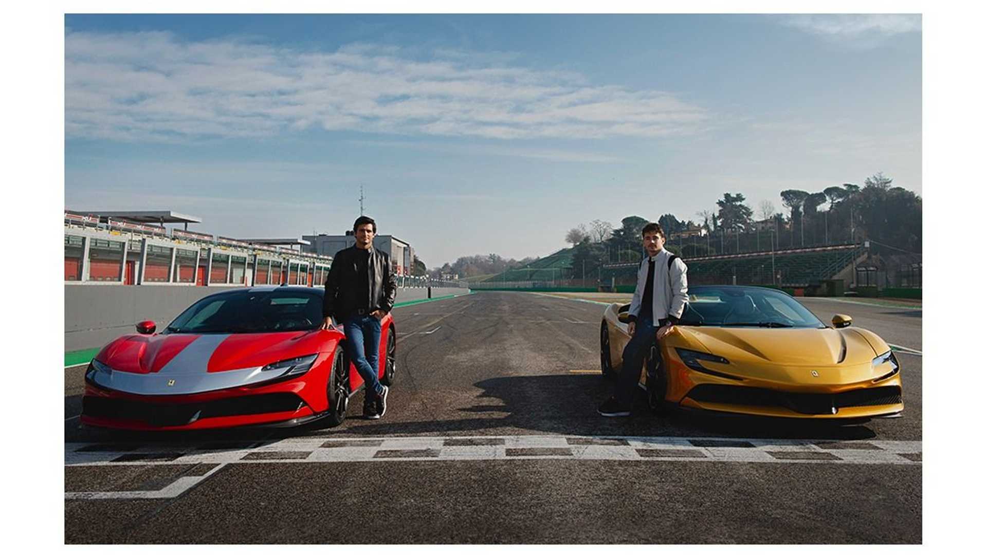 Charles Leclerc And Carlos Sainz Race Two Ferrari SF90s
