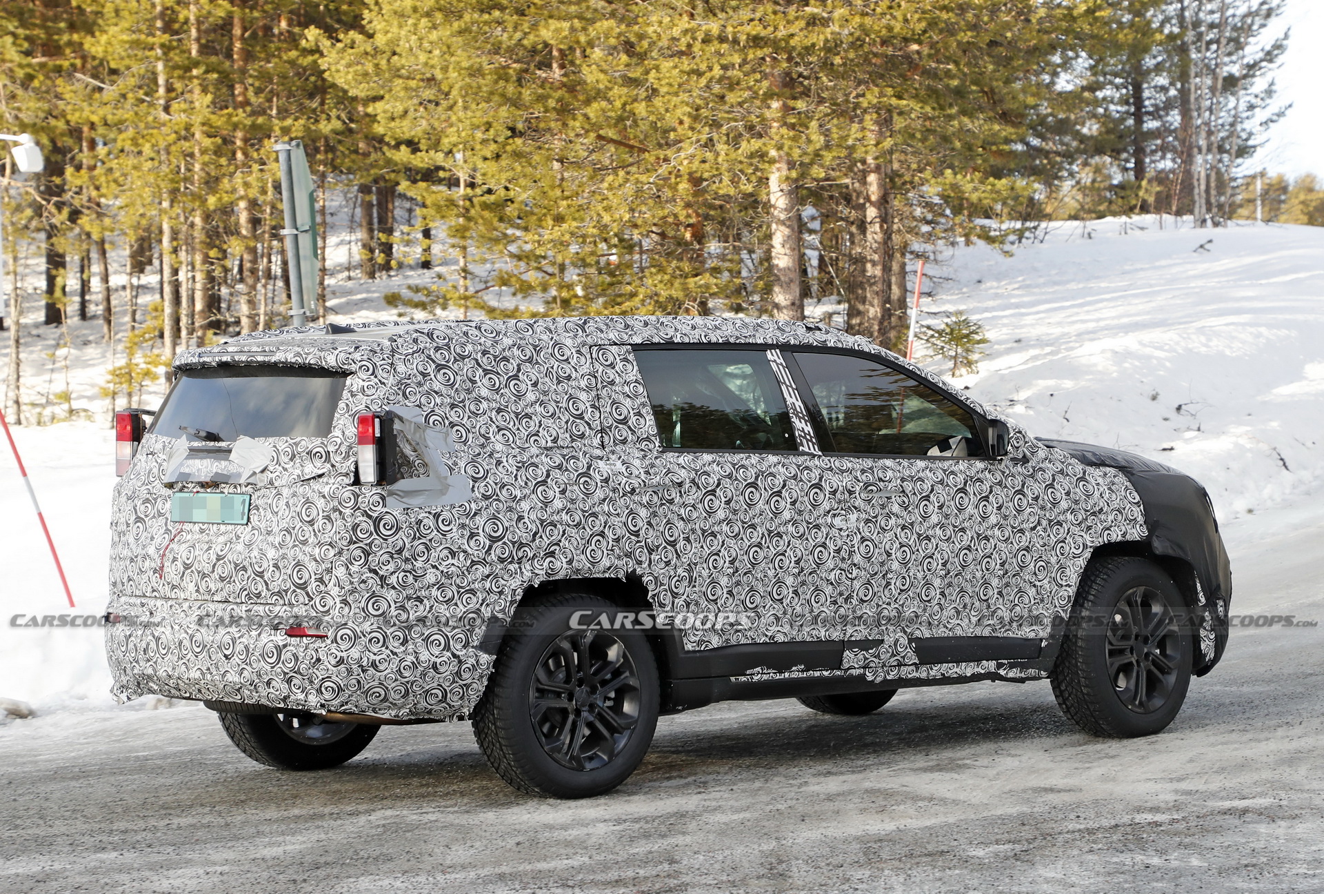 Jeep’s Compass-Based Seven-Seater Spied Testing In Northern Sweden