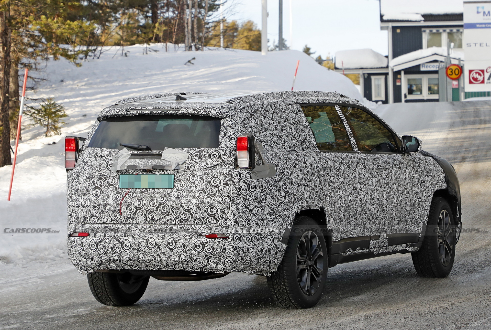 Jeep’s Compass-Based Seven-Seater Spied Testing In Northern Sweden