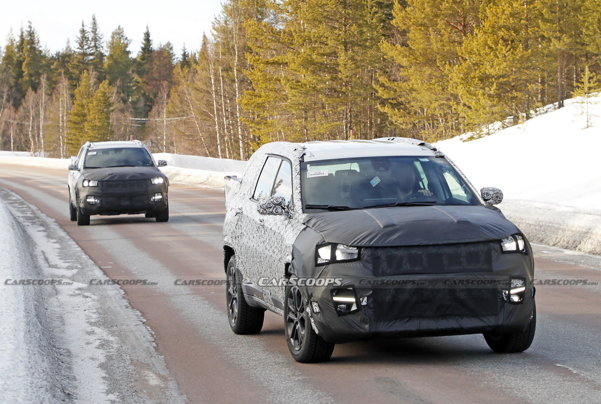 Jeep’s Compass-Based Seven-Seater Spied Testing In Northern Sweden