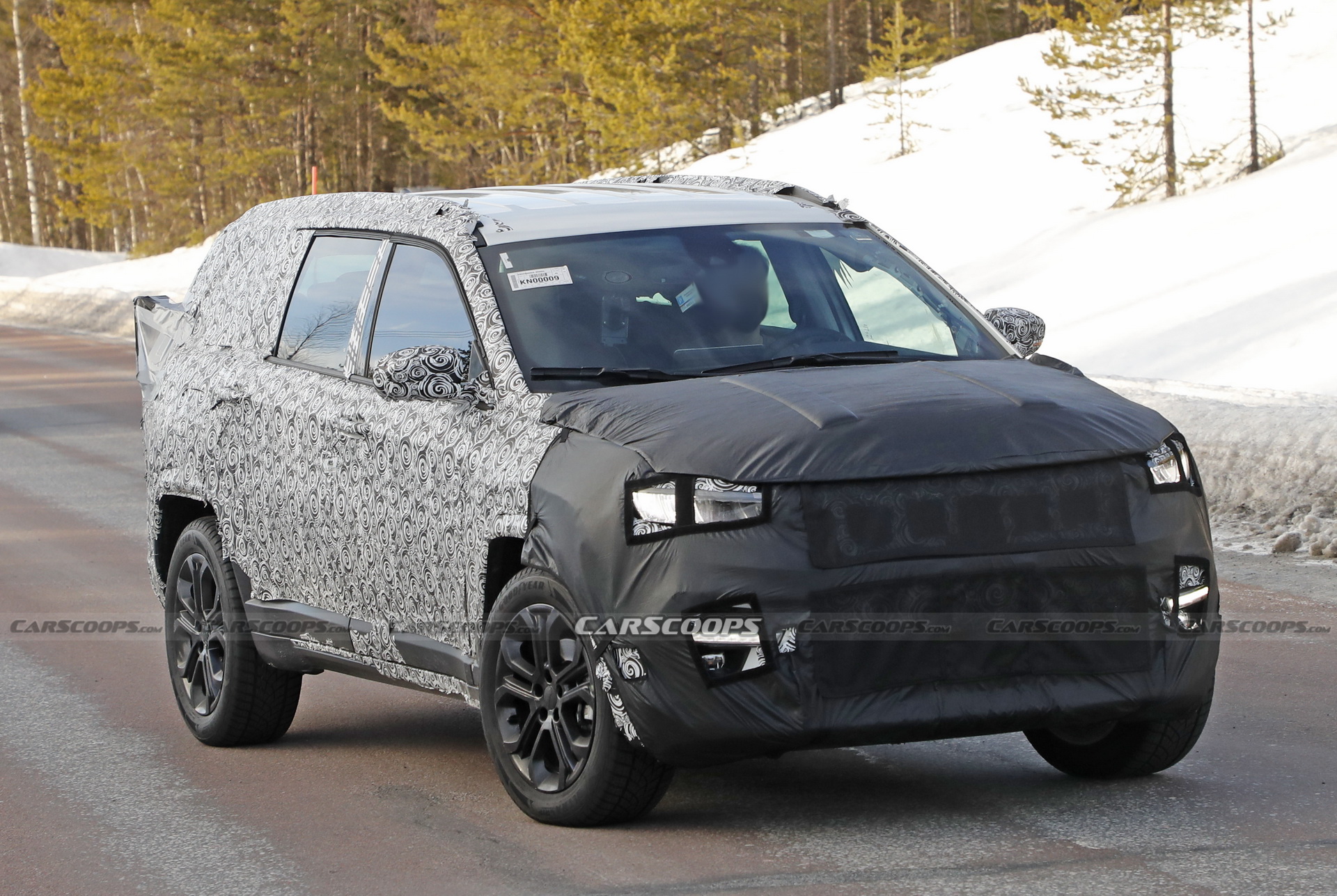 Jeep’s Compass-Based Seven-Seater Spied Testing In Northern Sweden