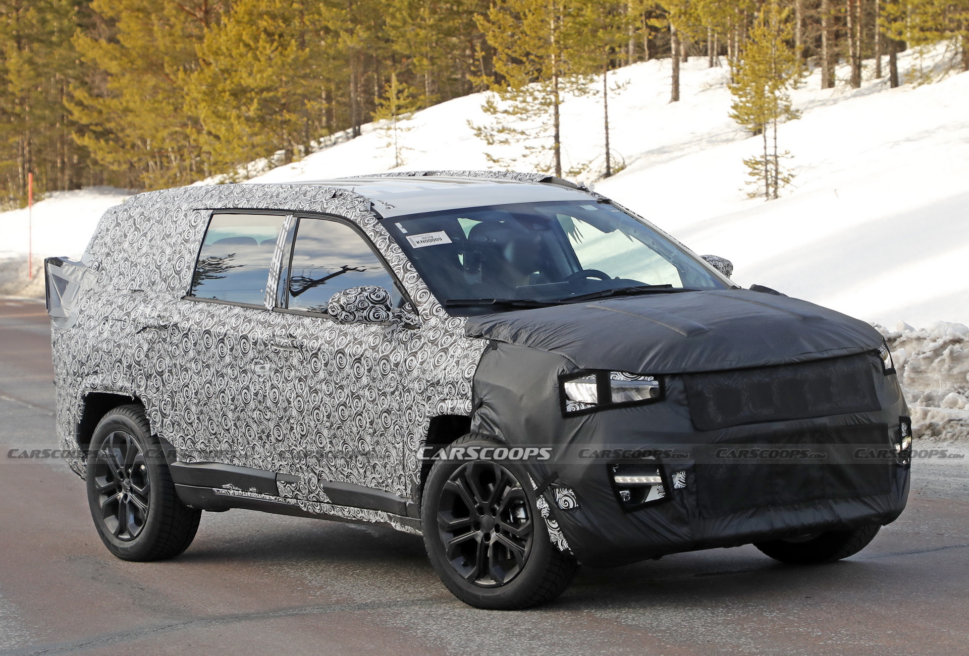 Jeep’s Compass-Based Seven-Seater Spied Testing In Northern Sweden