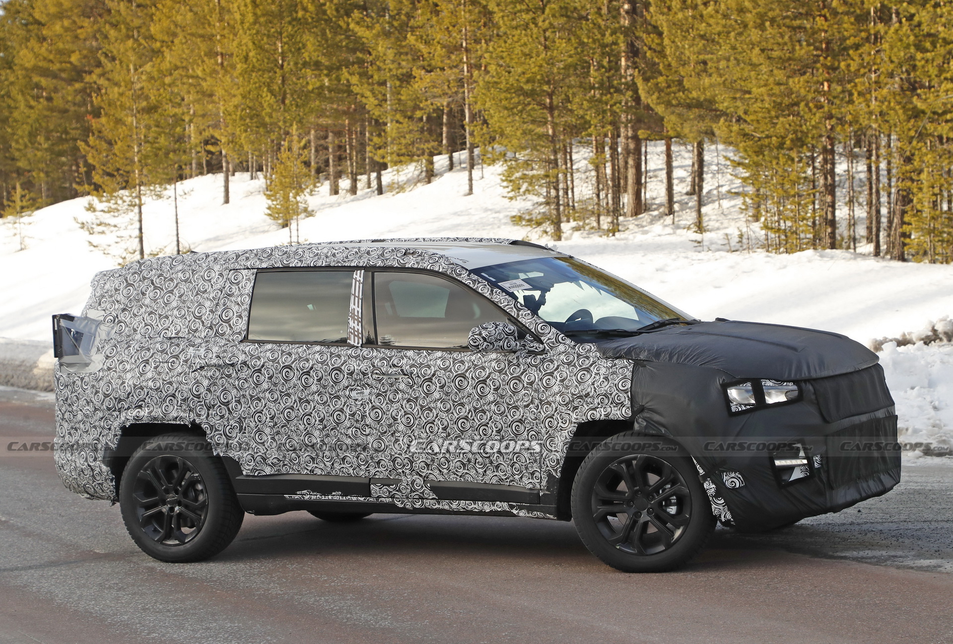 Jeep’s Compass-Based Seven-Seater Spied Testing In Northern Sweden