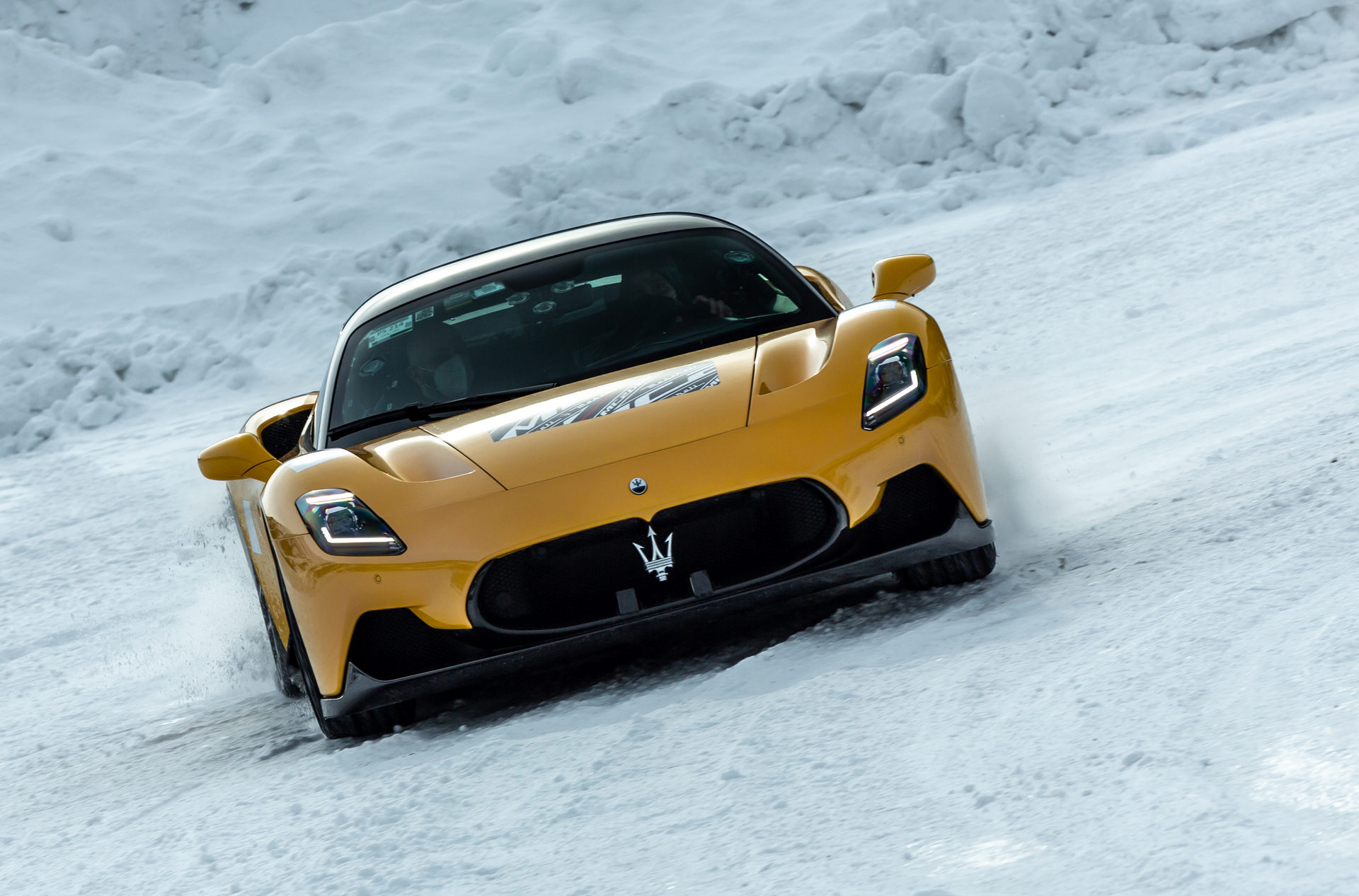 Maserati’s MC20 Mid-Engined Supercar Takes On Snow Drifting