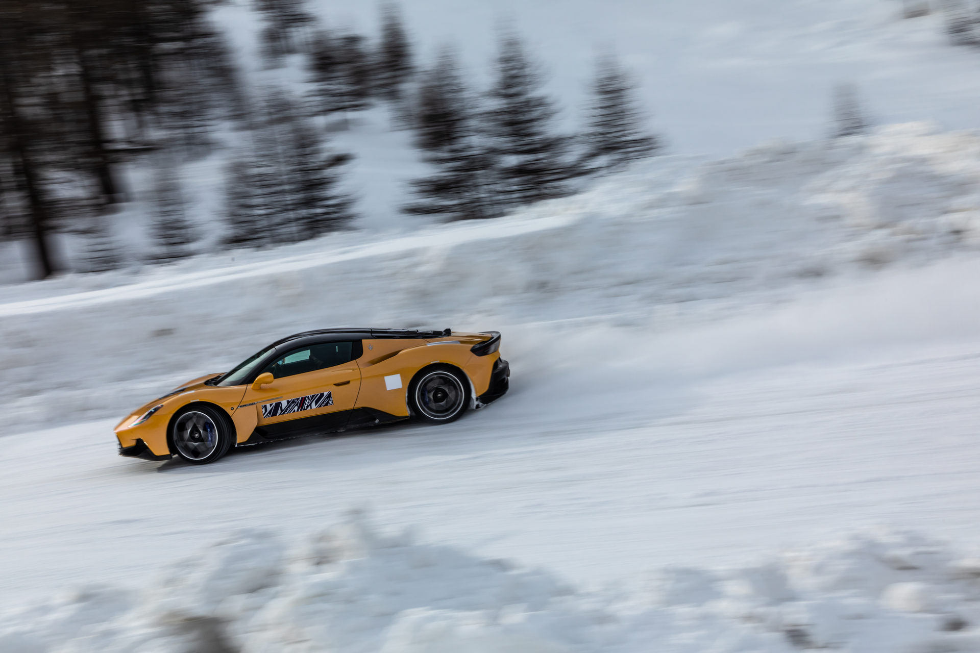 Maserati’s MC20 Mid-Engined Supercar Takes On Snow Drifting