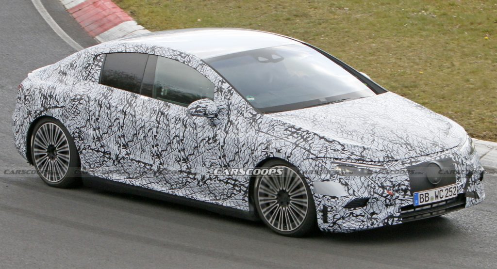 2022 Mercedes-Benz EQE EV Spotted Testing At The Nurburgring