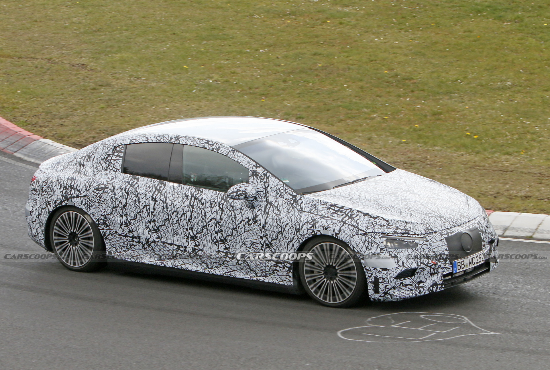 2022 Mercedes-Benz EQE EV Spotted Testing At The Nurburgring
