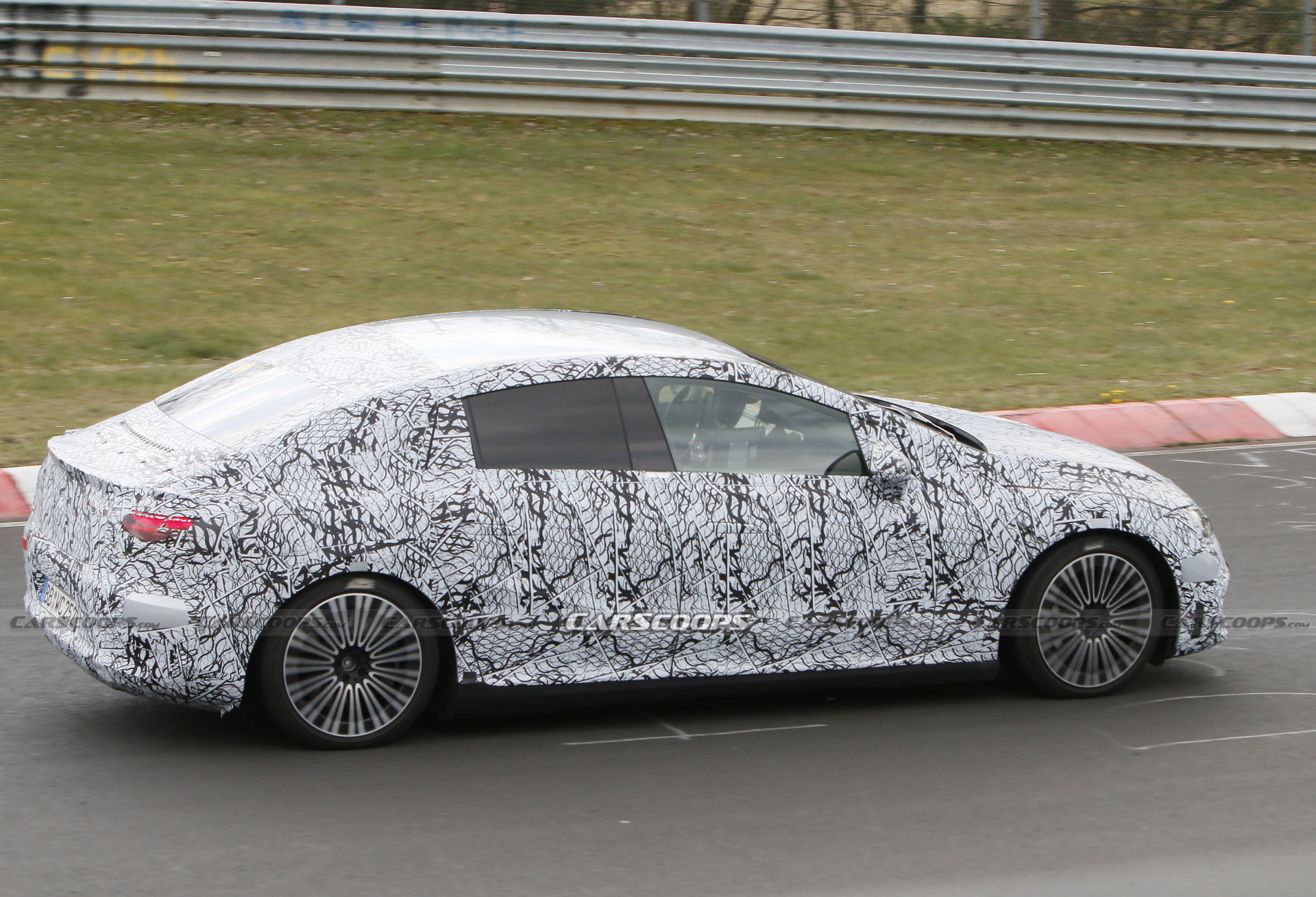 2022 Mercedes-Benz EQE EV Spotted Testing At The Nurburgring