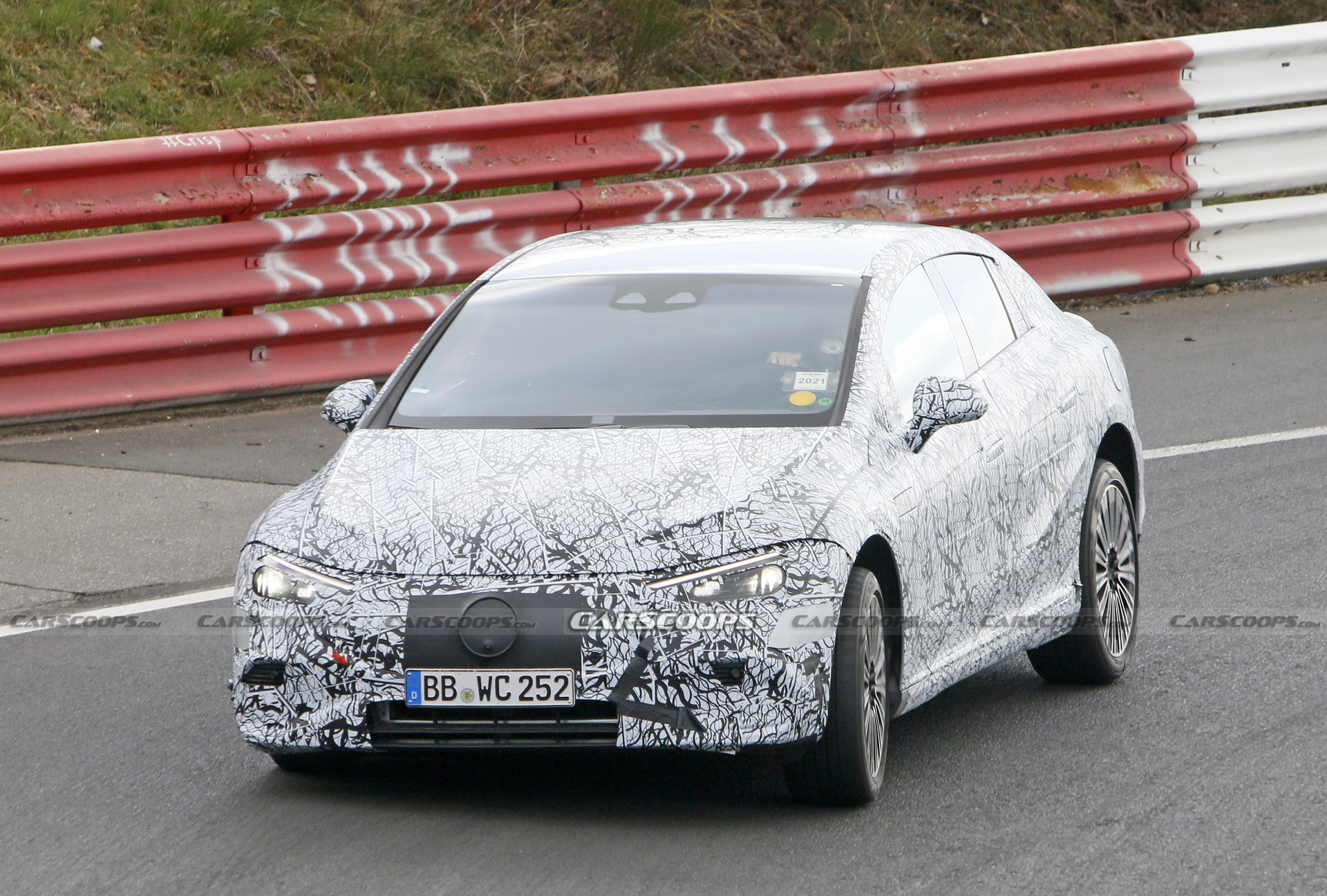 2022 Mercedes-Benz EQE EV Spotted Testing At The Nurburgring
