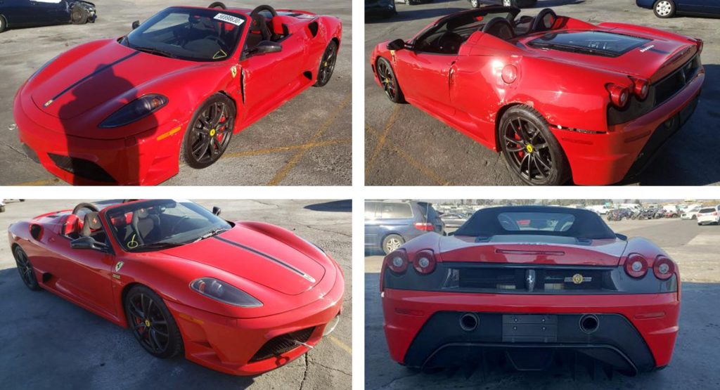  This Ferrari 16M Scuderia Spider Has A Salvage Title But Could Be A Bargain