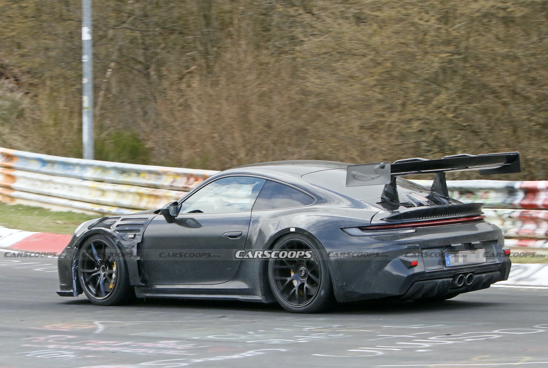 Massive Wing Caught Testing On The Nürburgring, Has New 911 GT3 RS Attached To It