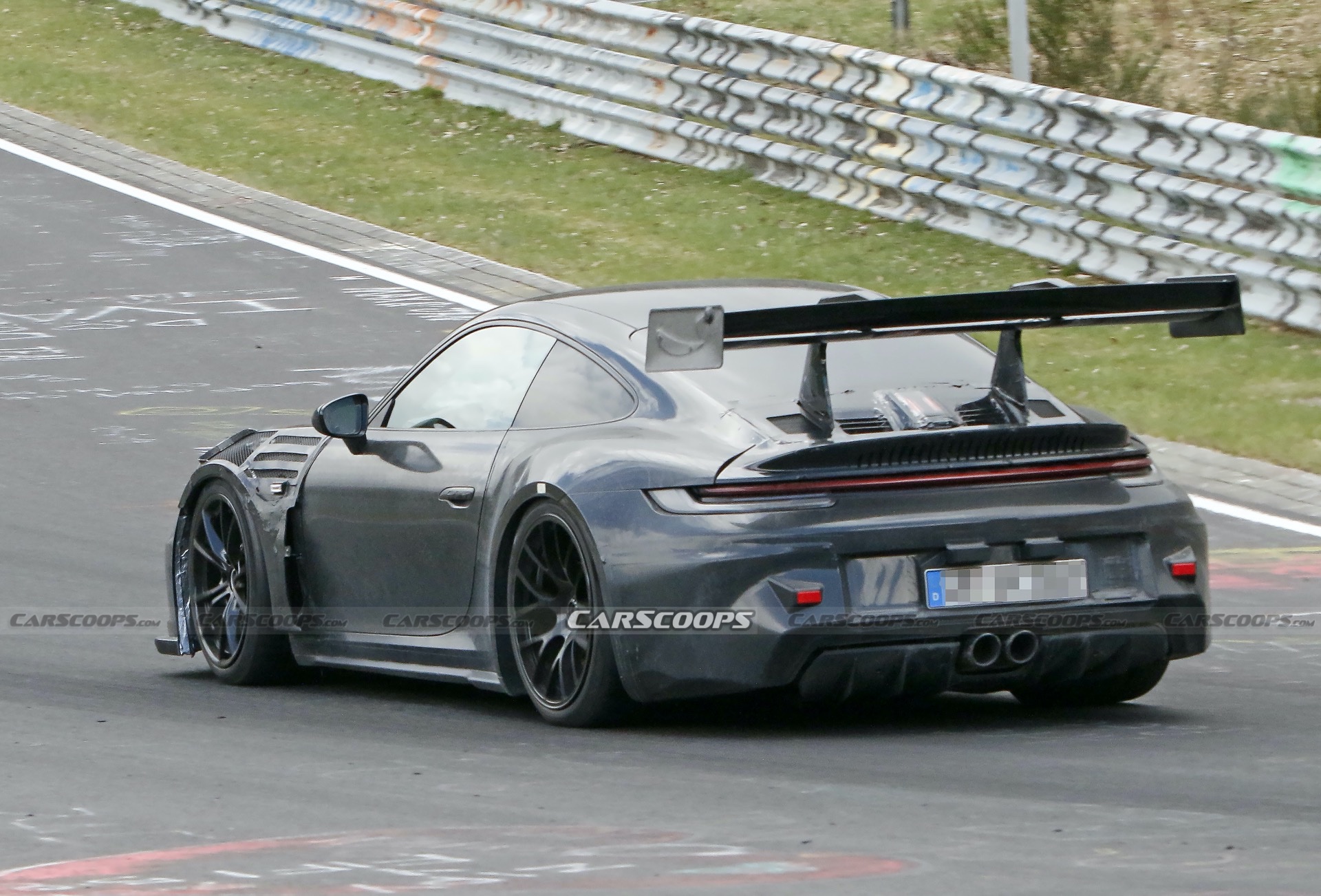 Massive Wing Caught Testing On The Nürburgring, Has New 911 GT3 RS Attached To It