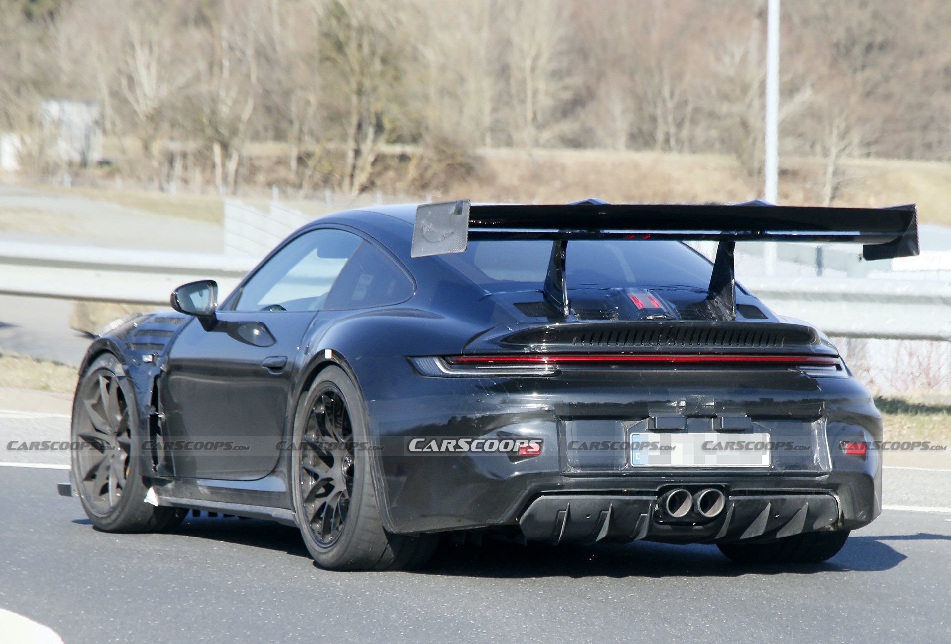Massive Wing Caught Testing On The Nürburgring, Has New 911 GT3 RS Attached To It