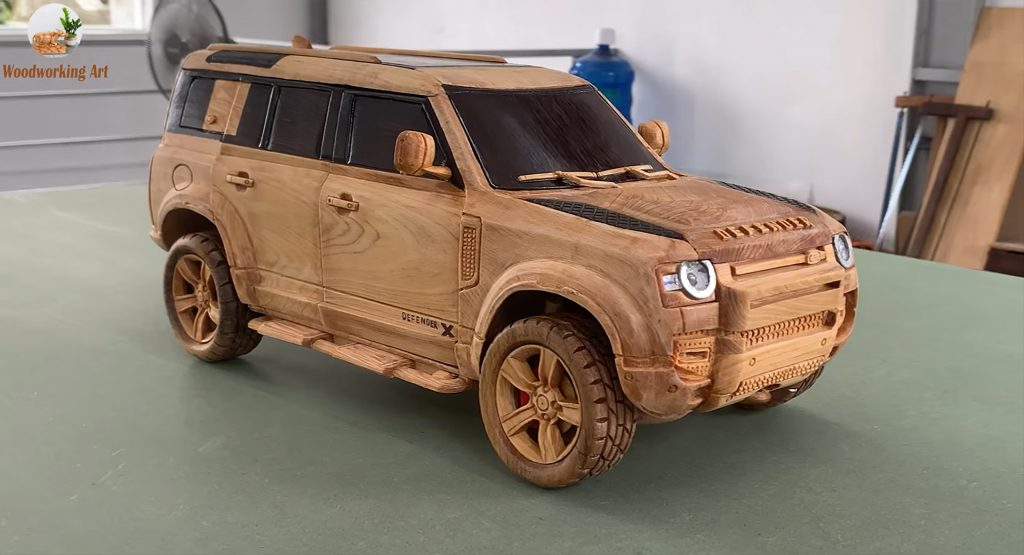  Watching A New Land Rover Defender Being Carved Out Of Wood Is Surprisingly Relaxing