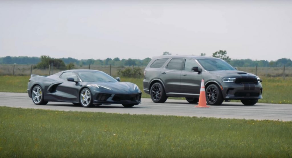 Corvette C8 Drag Races Stock Dodge Durango SRT Hellcat With Surprising Results