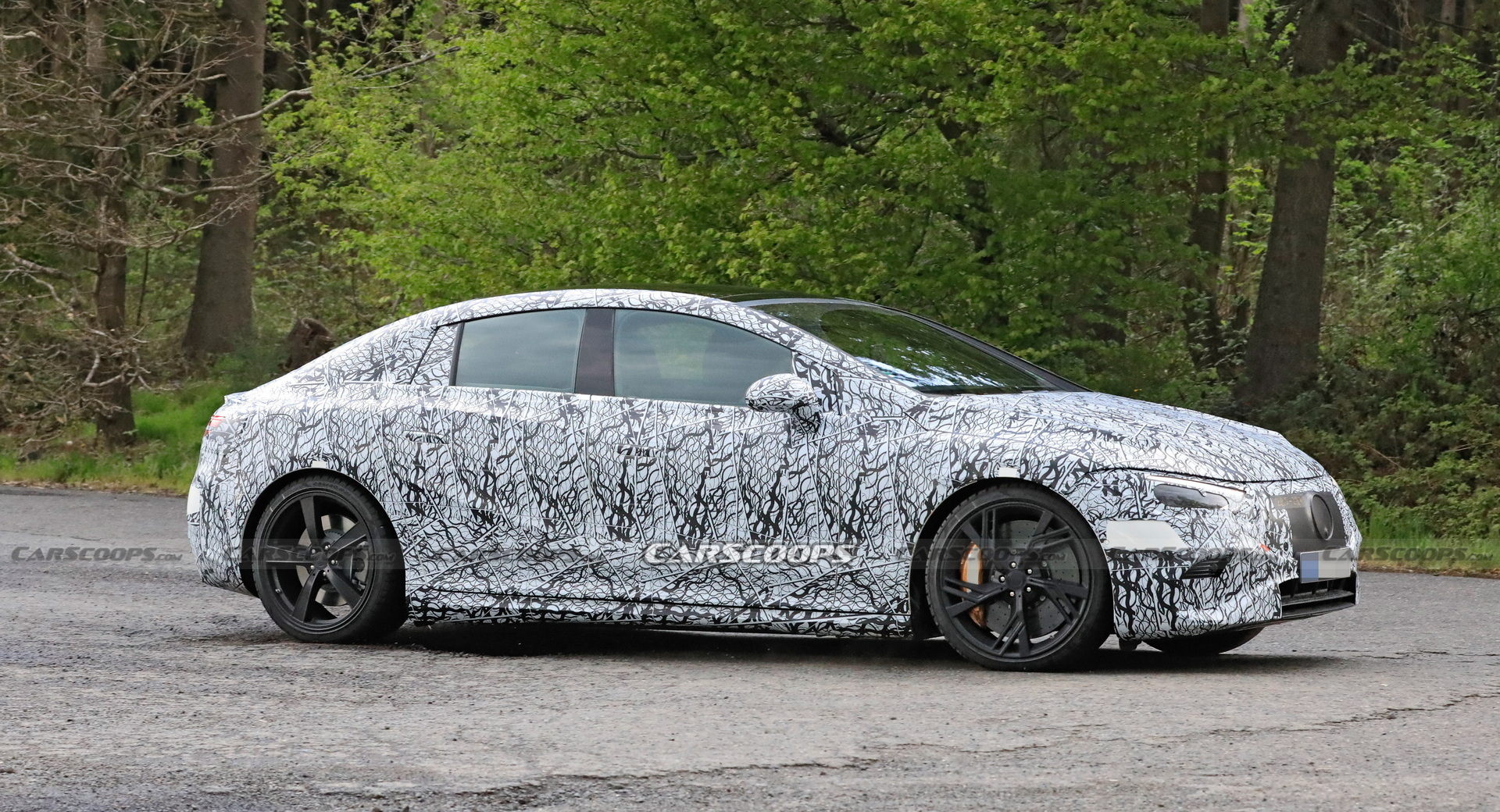 Electric Mercedes AMG EQE Shows Up At The Nurburgring For The First Time