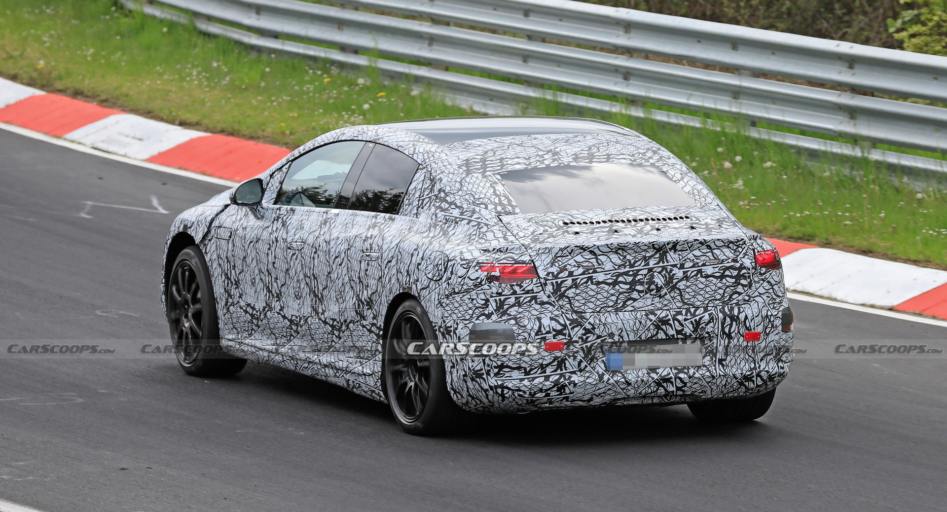 Electric Mercedes AMG EQE Shows Up At The Nurburgring For The First Time