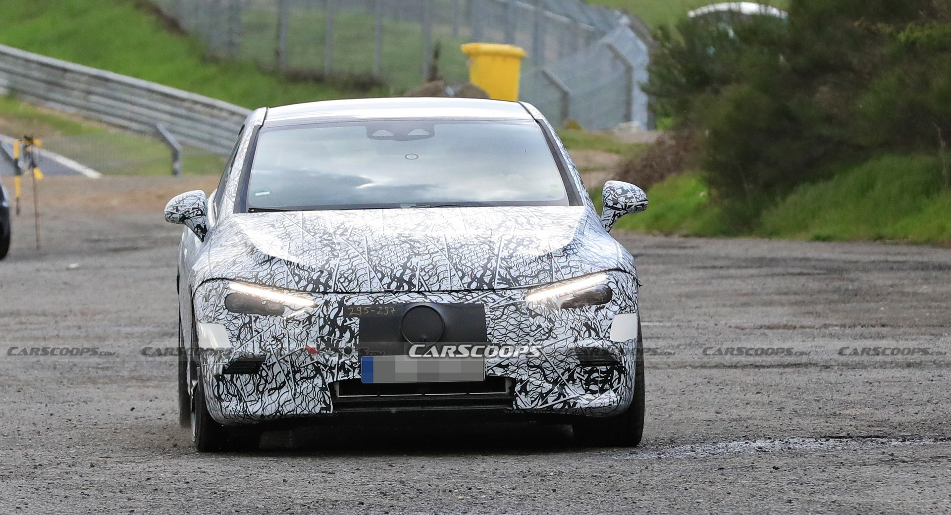 Electric Mercedes AMG EQE Shows Up At The Nurburgring For The First Time
