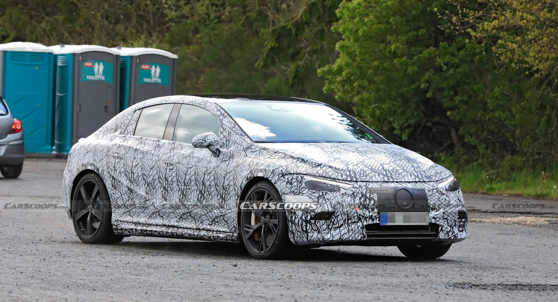 Electric Mercedes AMG EQE Shows Up At The Nurburgring For The First Time