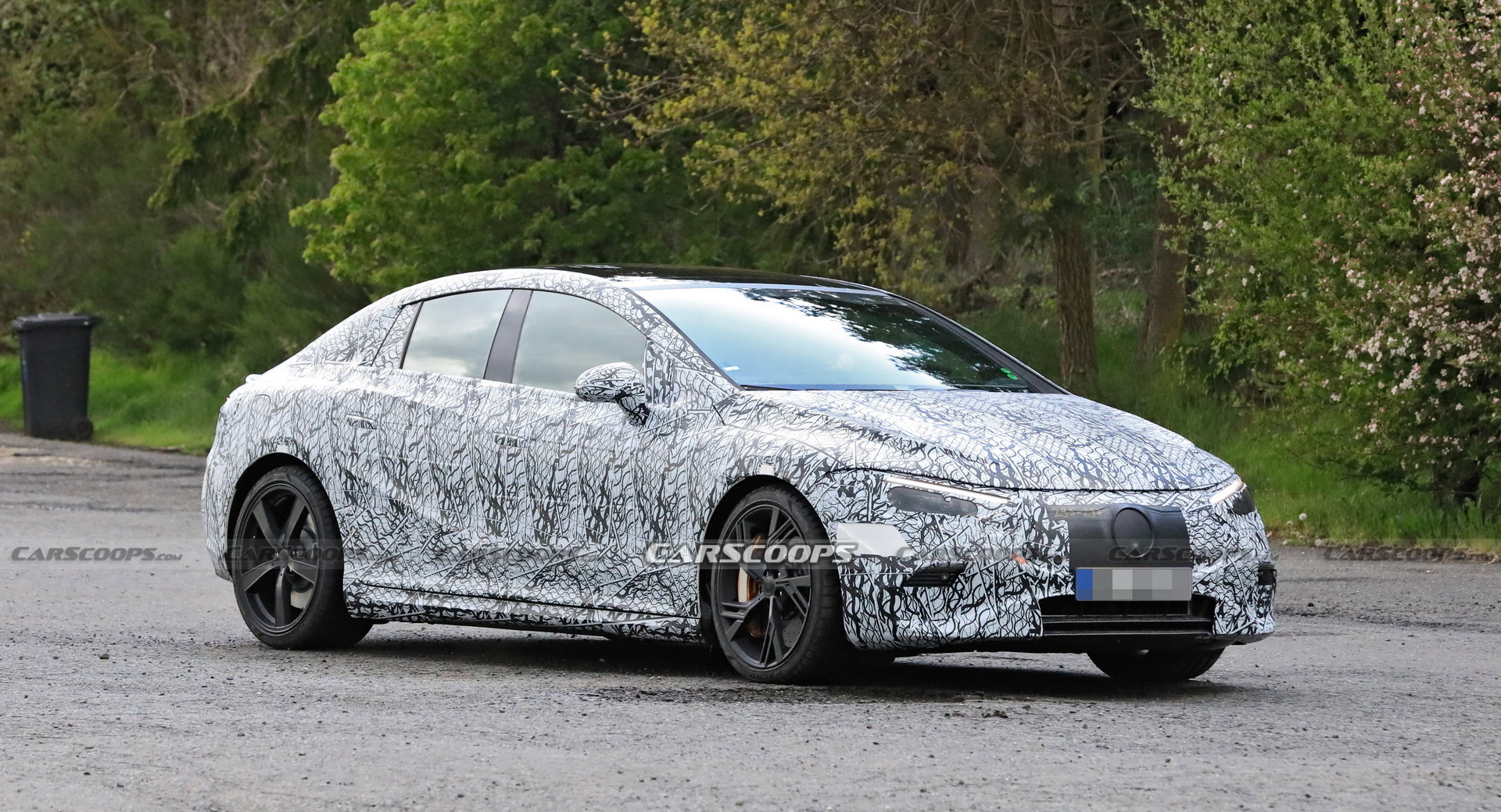 Electric Mercedes AMG EQE Shows Up At The Nurburgring For The First Time