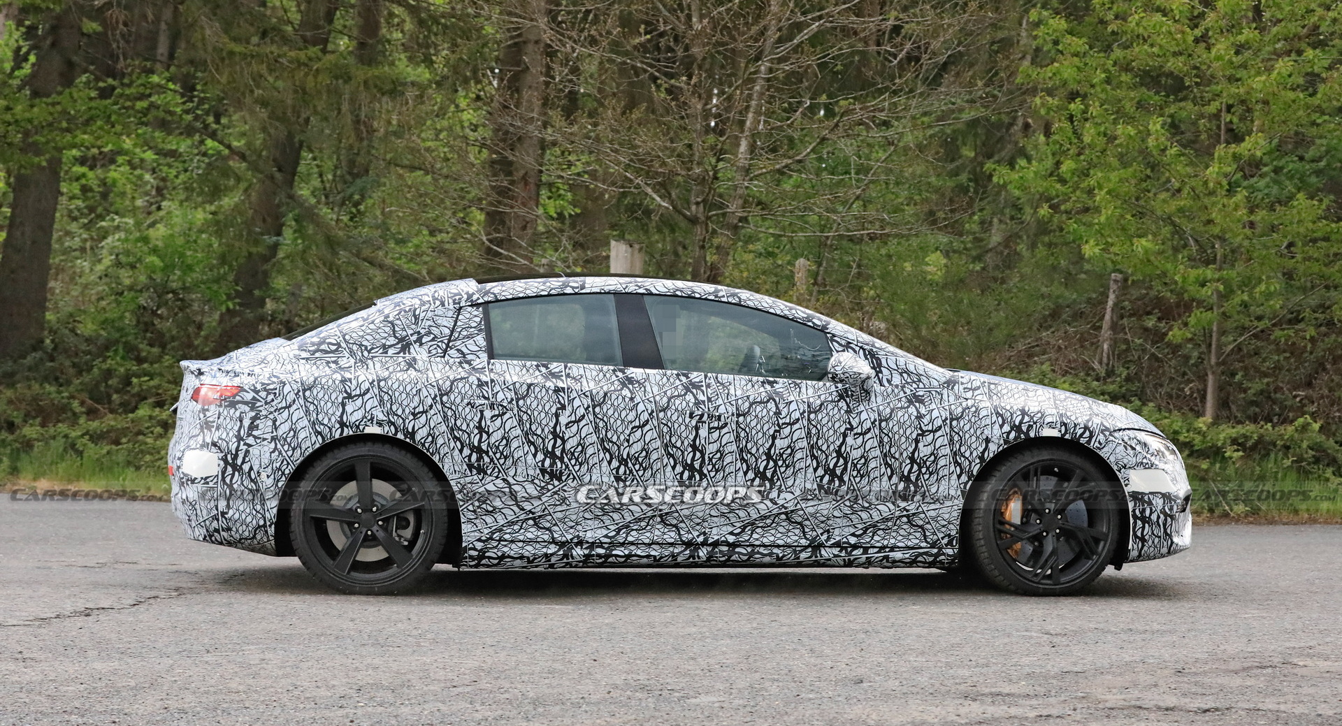 Electric Mercedes AMG EQE Shows Up At The Nurburgring For The First Time